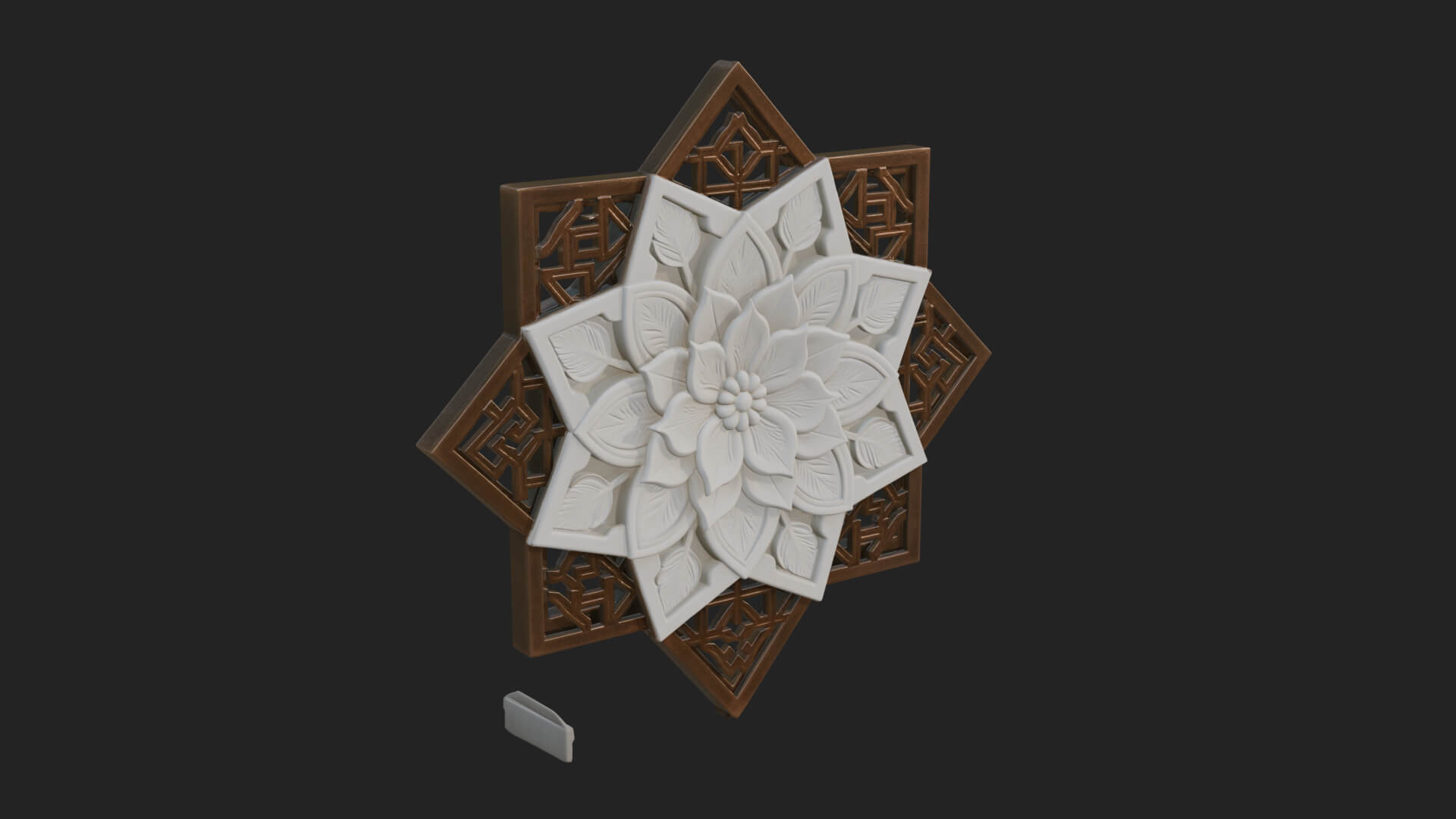 Star Framed Flower Plaque Design 3 3D Print Model 3D Model