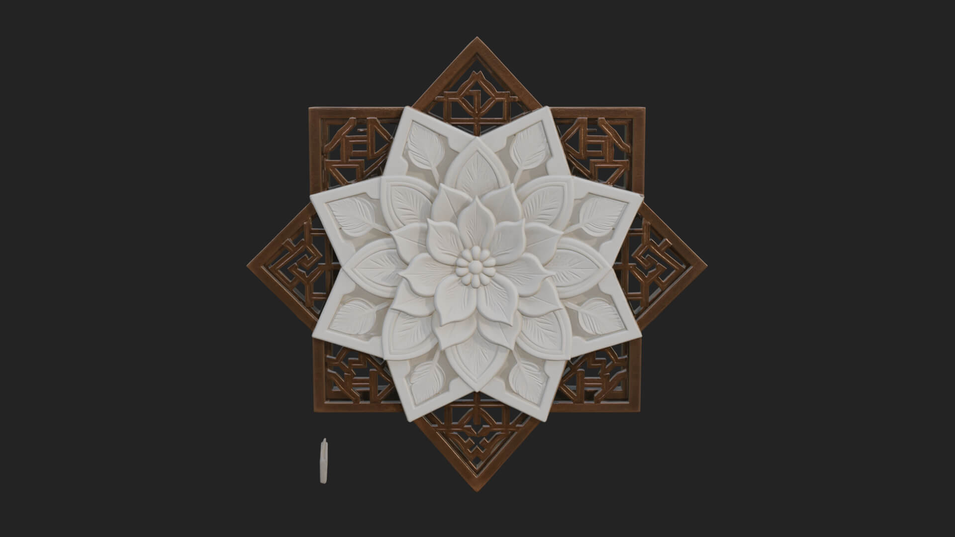 Star Framed Flower Plaque Design 3 3D Print Model 3D Model