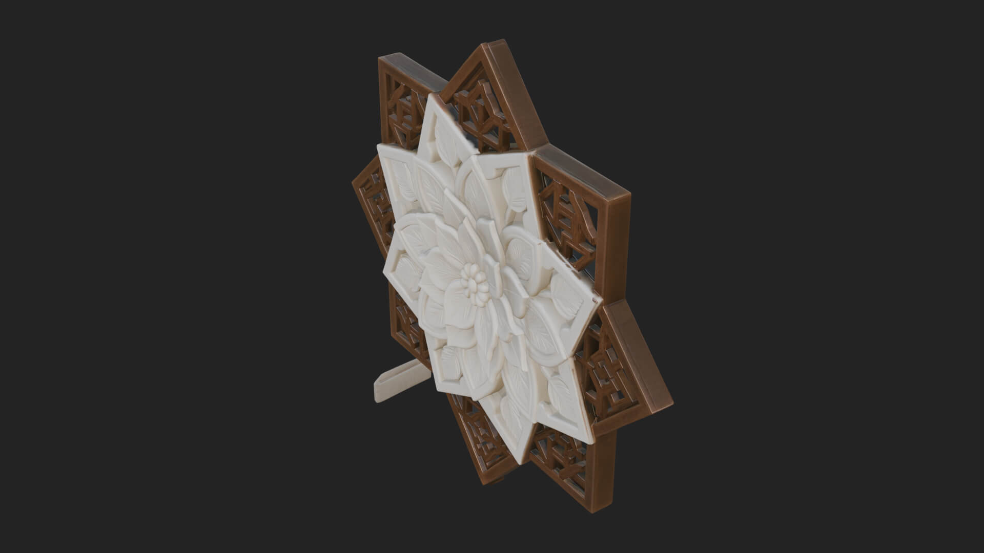 Star Framed Flower Plaque Design 3 3D Print Model 3D Model