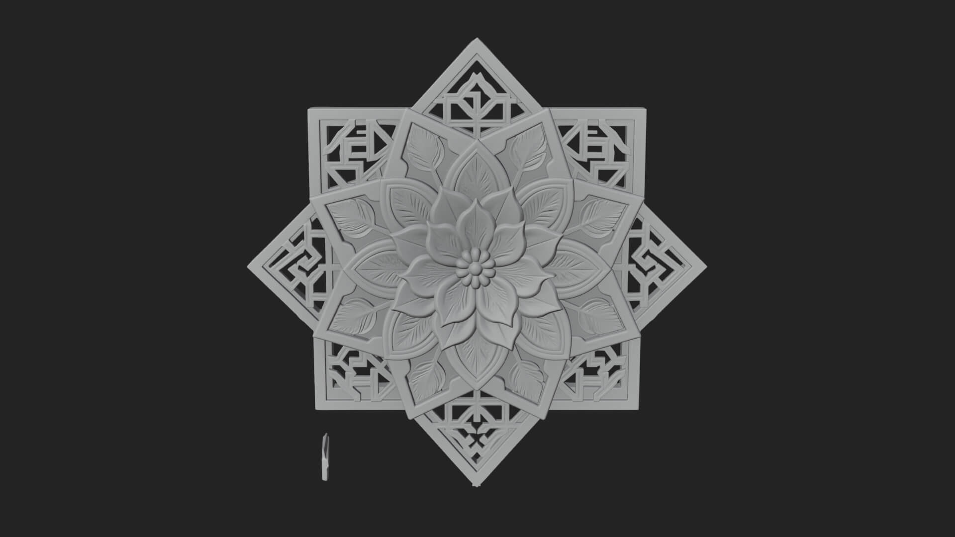 Star Framed Flower Plaque Design 3 3D Print Model 3D Model