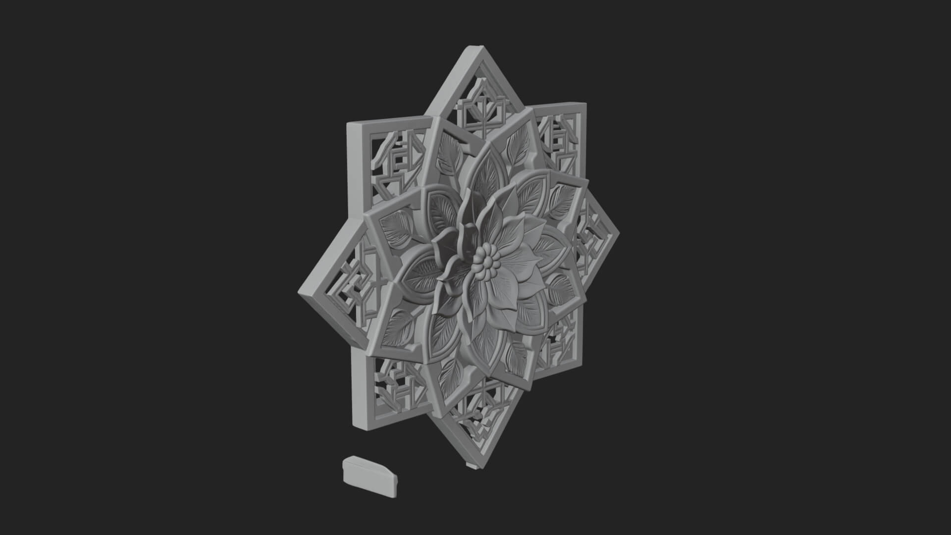 Star Framed Flower Plaque Design 3 3D Print Model 3D Model