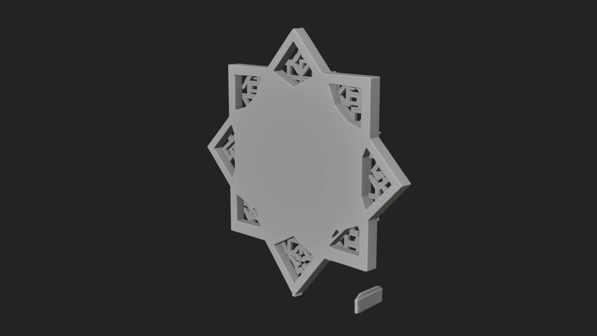 Star Framed Flower Plaque Design 3 3D Print Model 3D Model