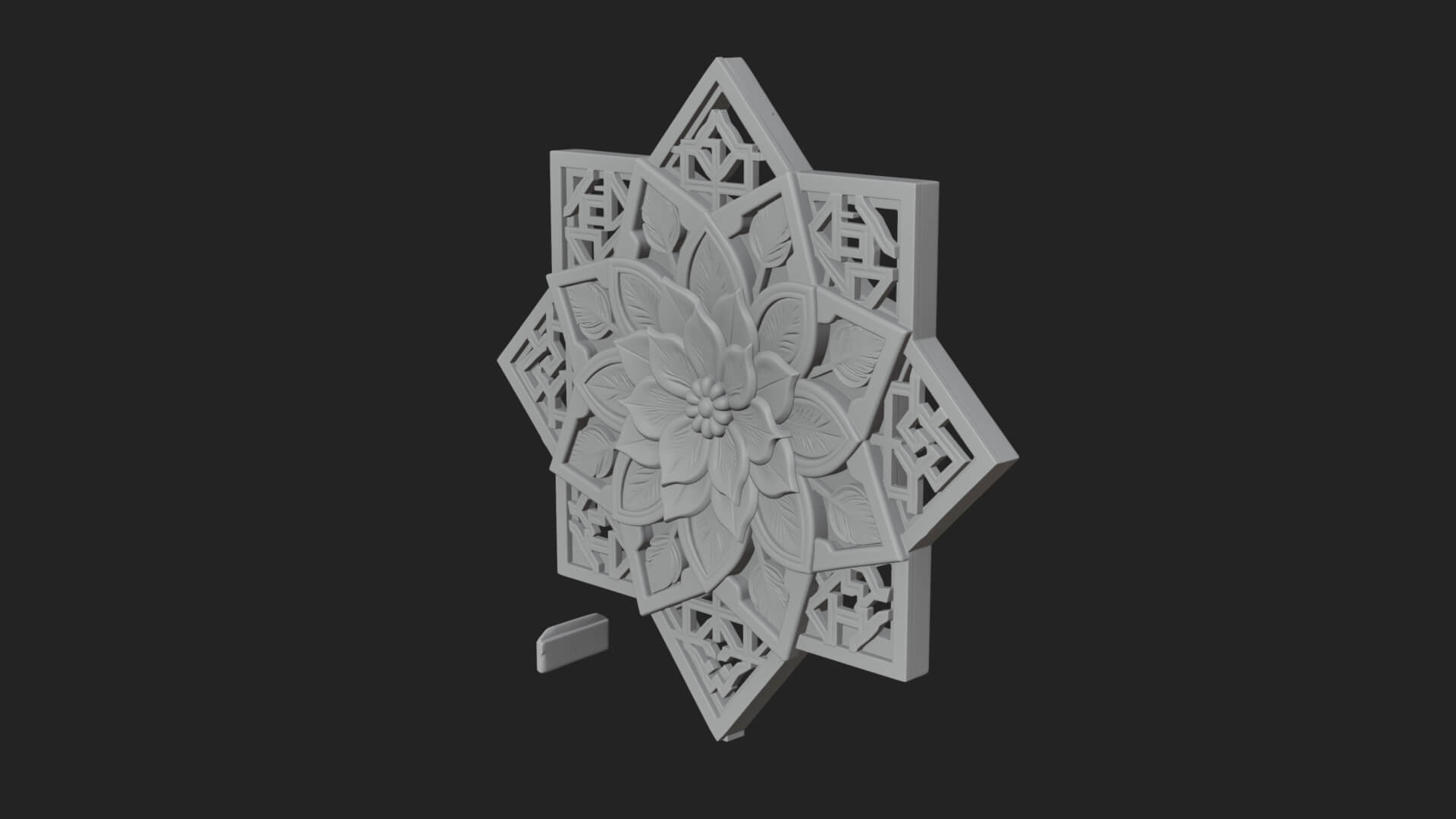 Star Framed Flower Plaque Design 3 3D Print Model 3D Model