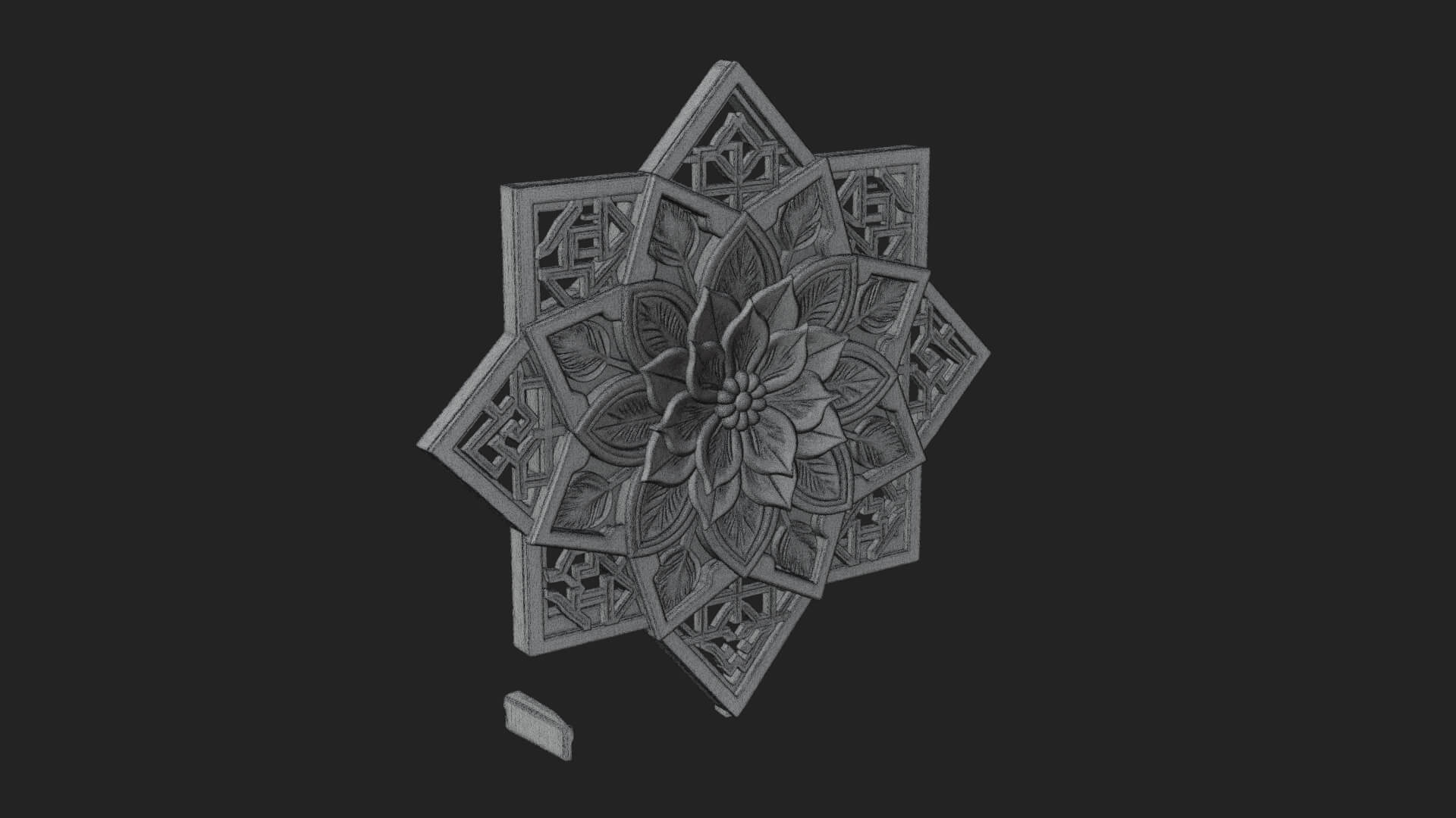 Star Framed Flower Plaque Design 3 3D Print Model 3D Model