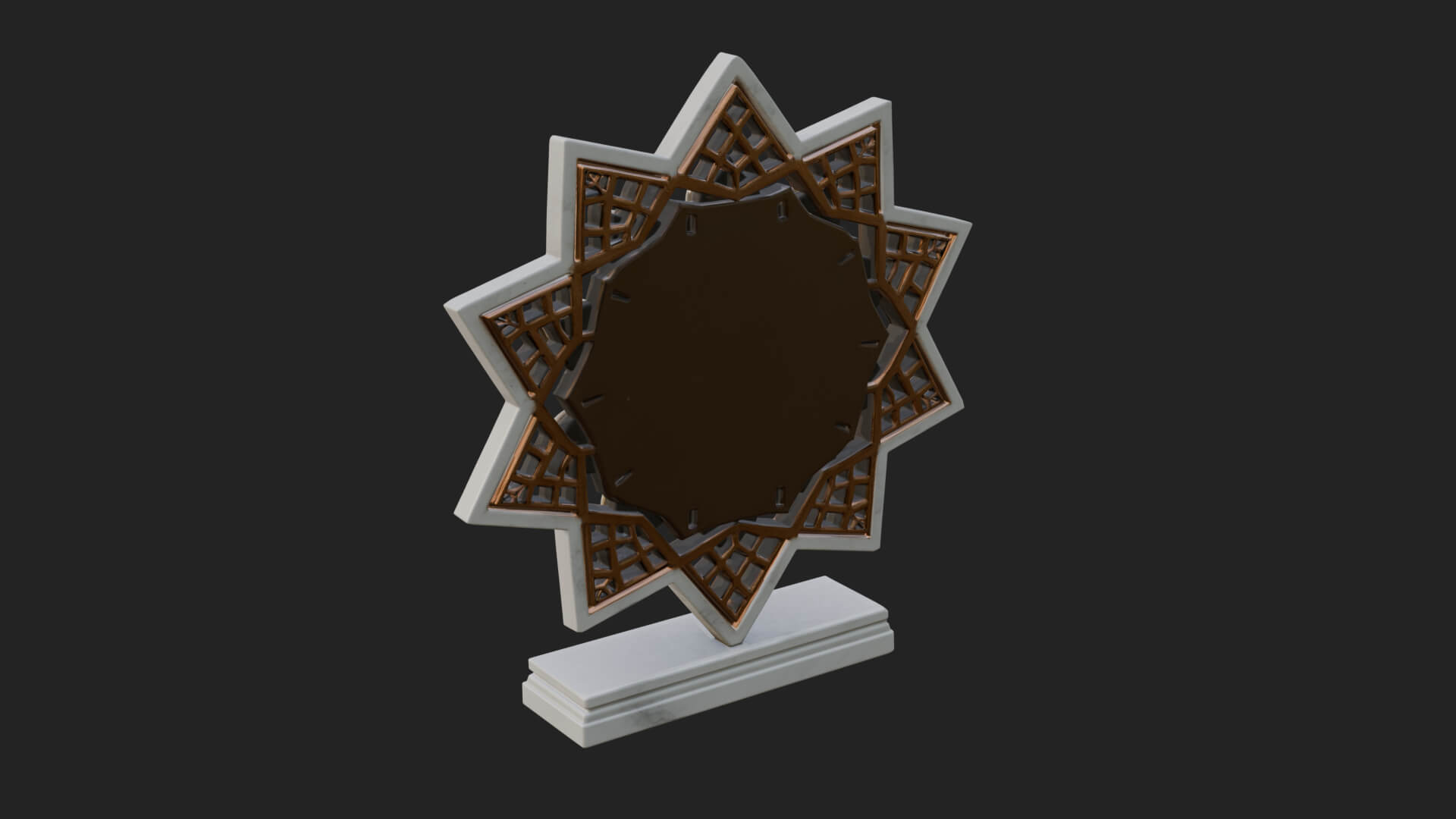 Star Framed Flower Plaque Design 4 3D Print Model 3D Model