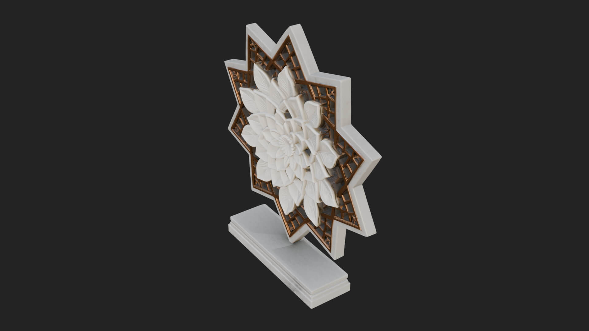 Star Framed Flower Plaque Design 4 3D Print Model 3D Model