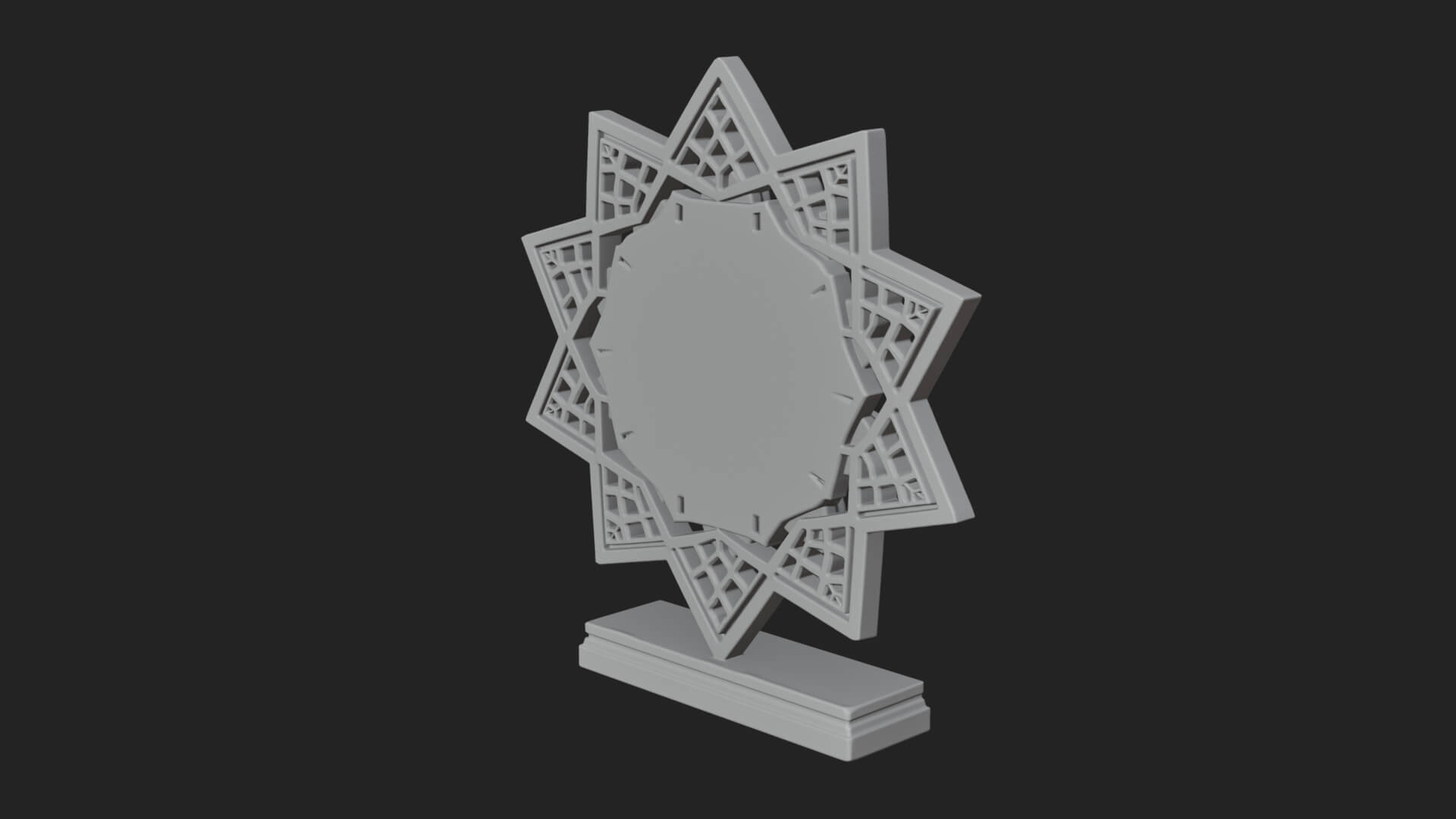 Star Framed Flower Plaque Design 4 3D Print Model 3D Model