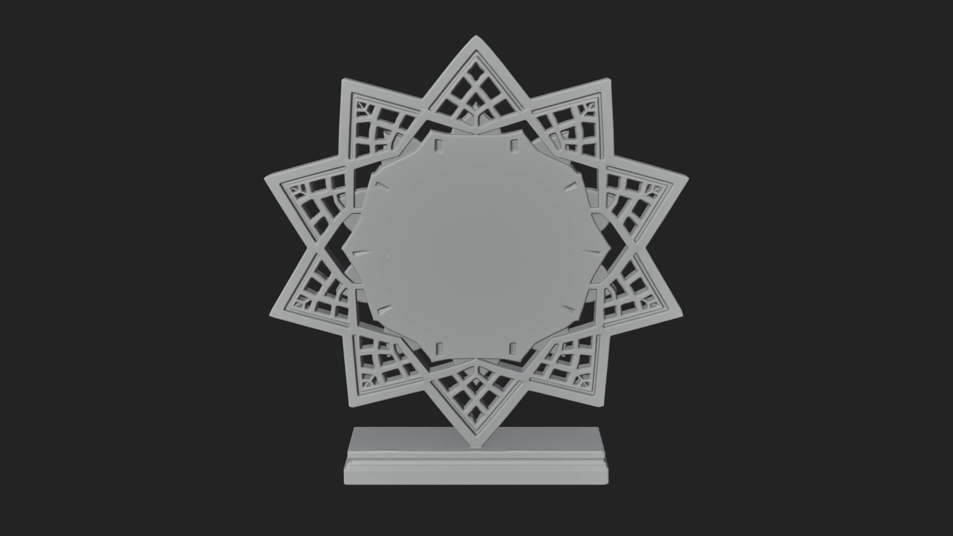 Star Framed Flower Plaque Design 4 3D Print Model 3D Model
