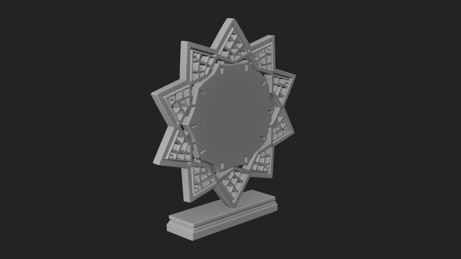 Star Framed Flower Plaque Design 4 3D Print Model 3D Model