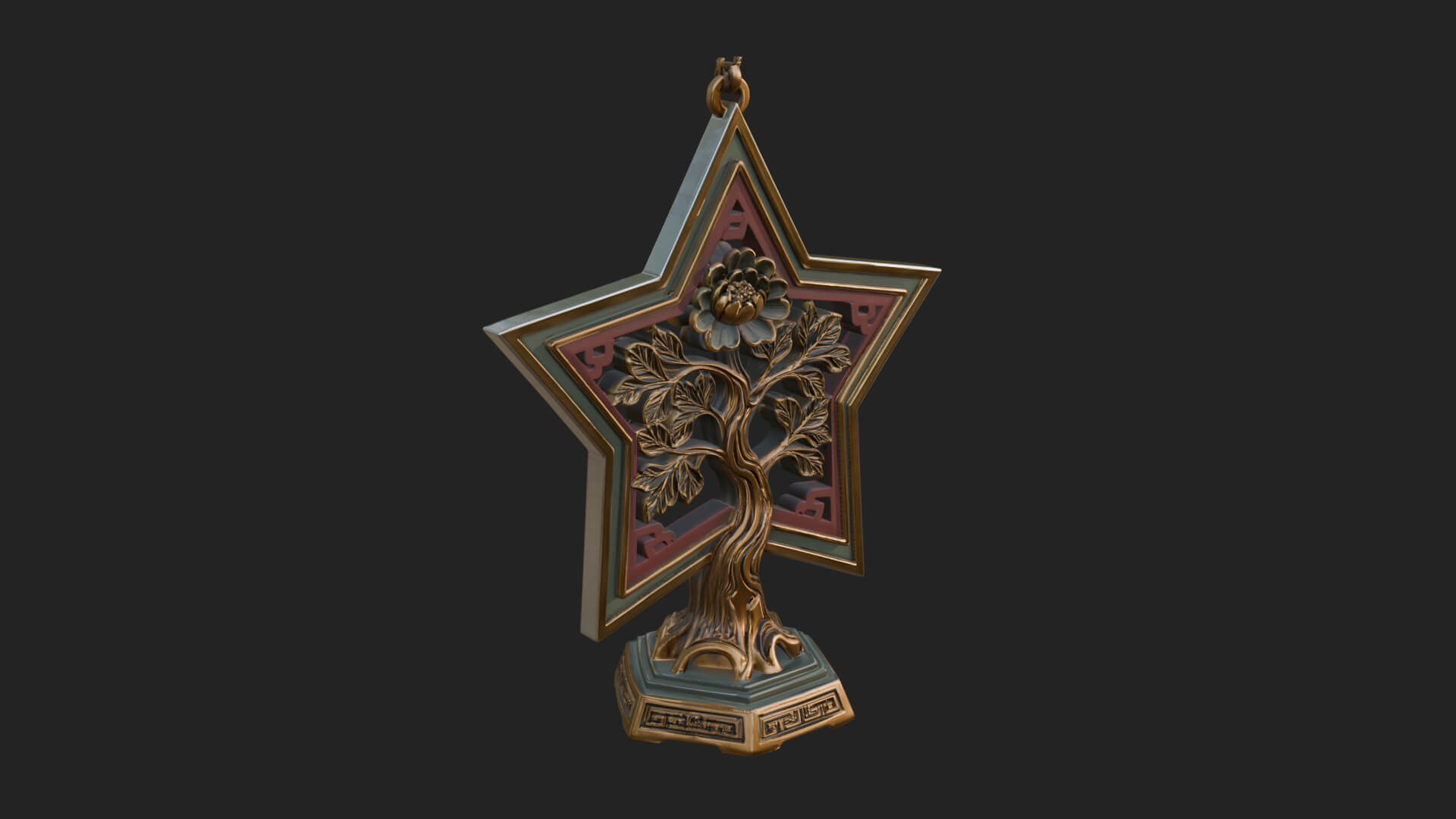 Star Framed Tree Ornament Design 1 3D Print Model 3D Model