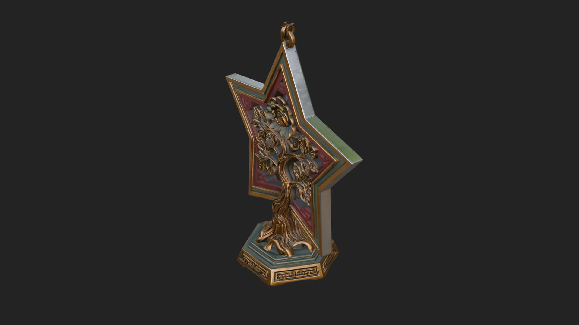 Star Framed Tree Ornament Design 1 3D Print Model 3D Model