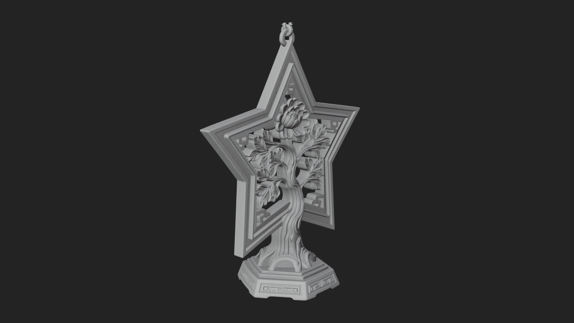 Star Framed Tree Ornament Design 1 3D Print Model 3D Model