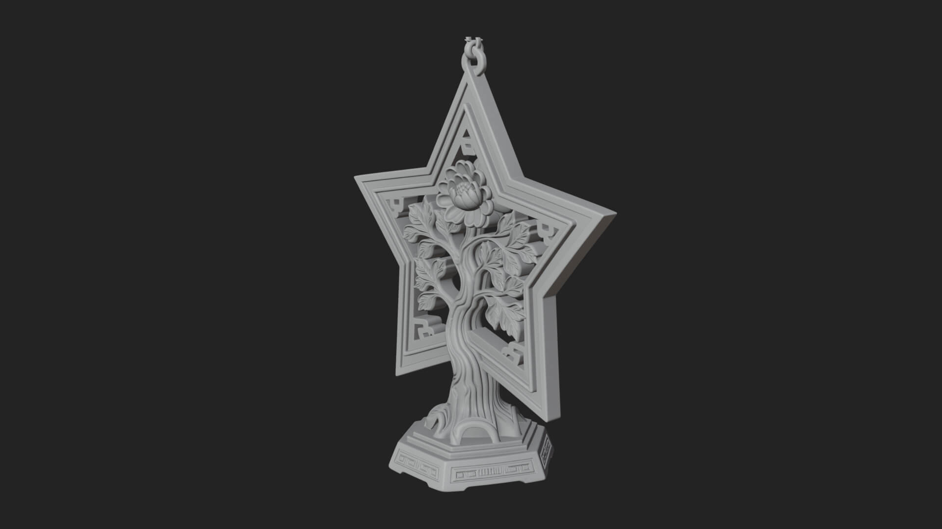 Star Framed Tree Ornament Design 1 3D Print Model 3D Model