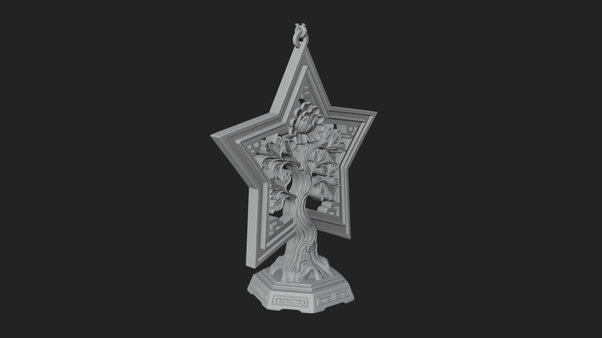 Star Framed Tree Ornament Design 1 3D Print Model 3D Model