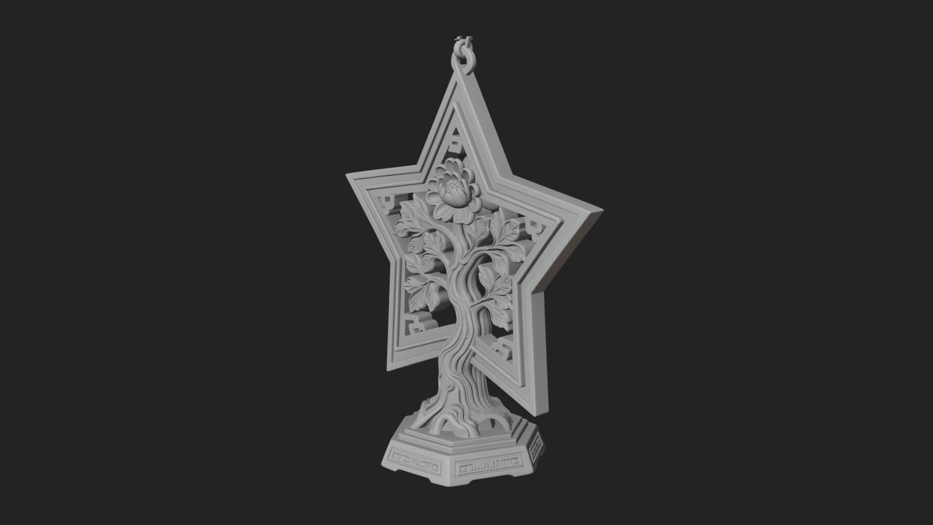 Star Framed Tree Ornament Design 1 3D Print Model 3D Model