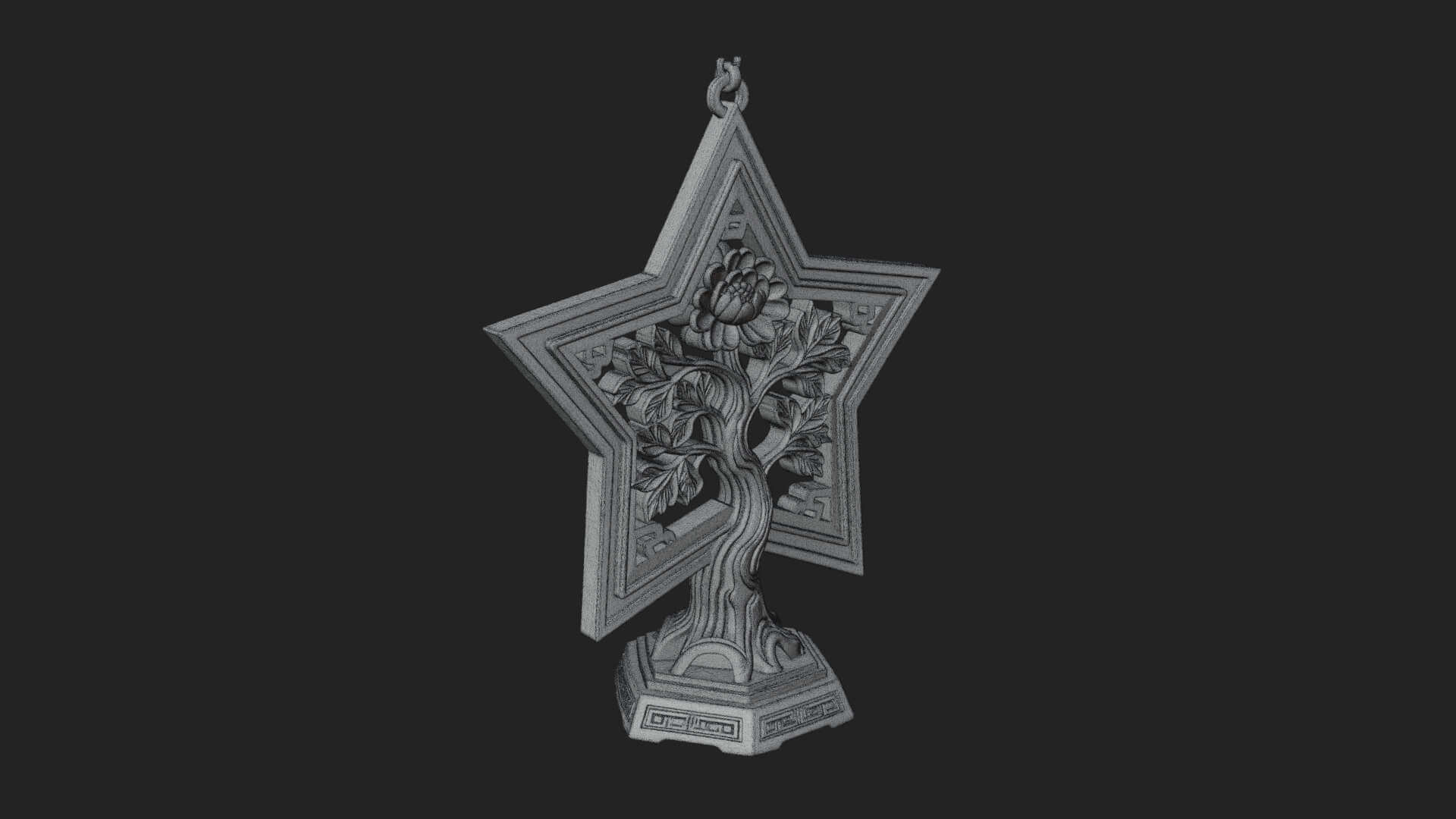 Star Framed Tree Ornament Design 1 3D Print Model 3D Model