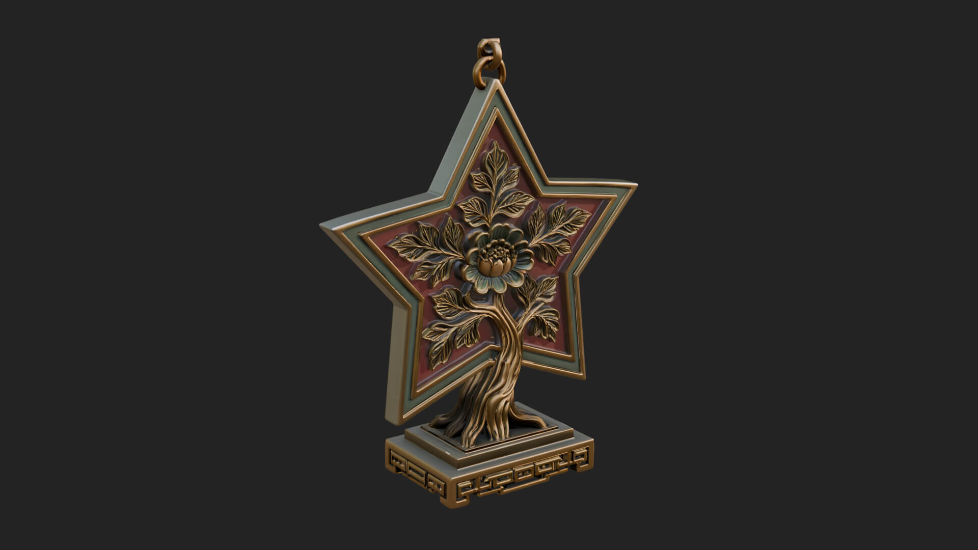 Star Framed Tree Ornament Design 2 3D Print Model 3D Model