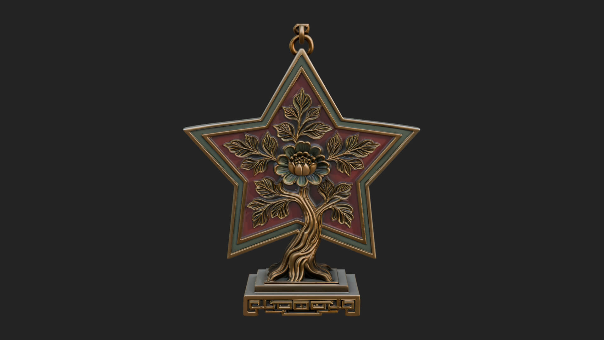 Star Framed Tree Ornament Design 2 3D Print Model 3D Model