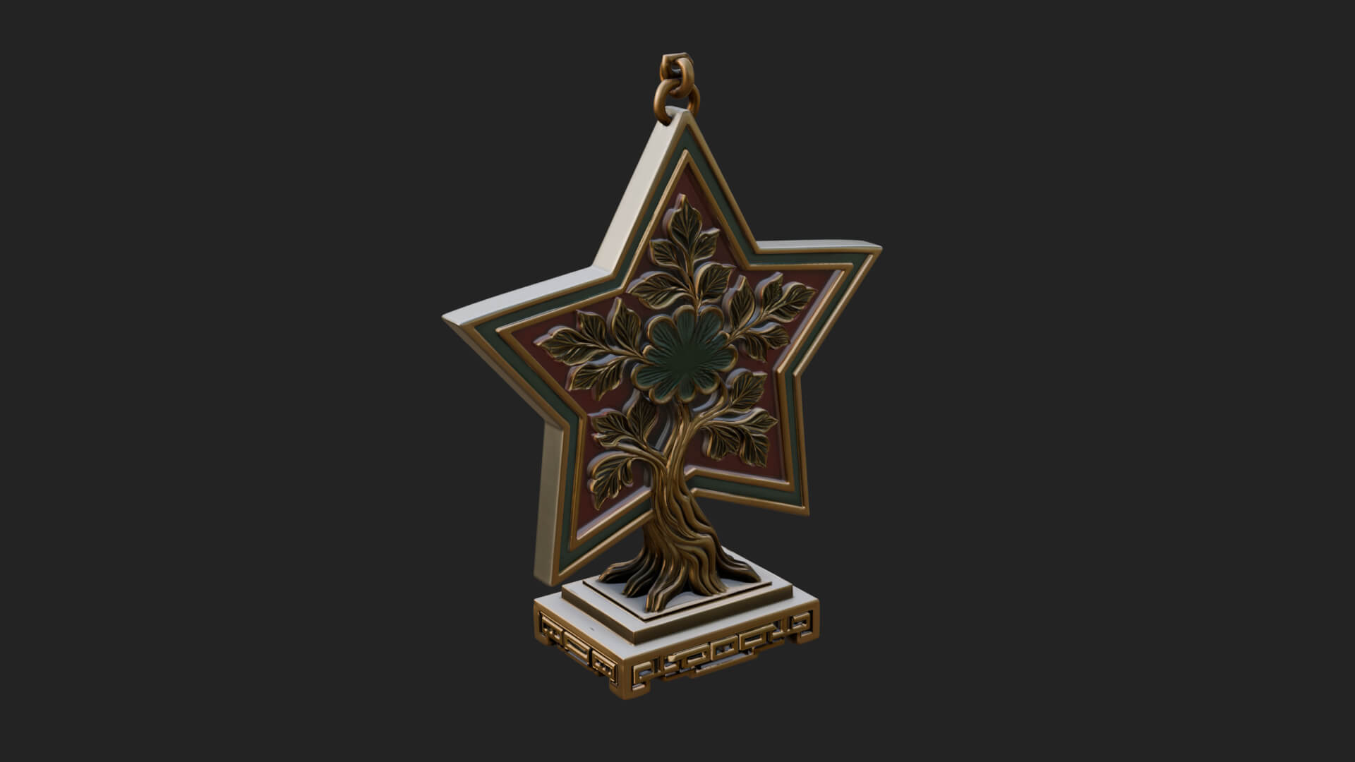 Star Framed Tree Ornament Design 2 3D Print Model 3D Model