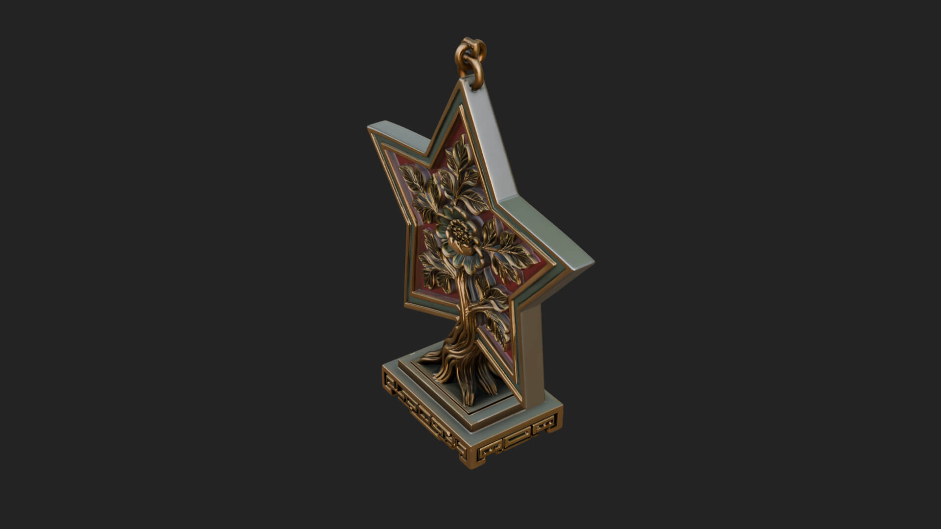 Star Framed Tree Ornament Design 2 3D Print Model 3D Model
