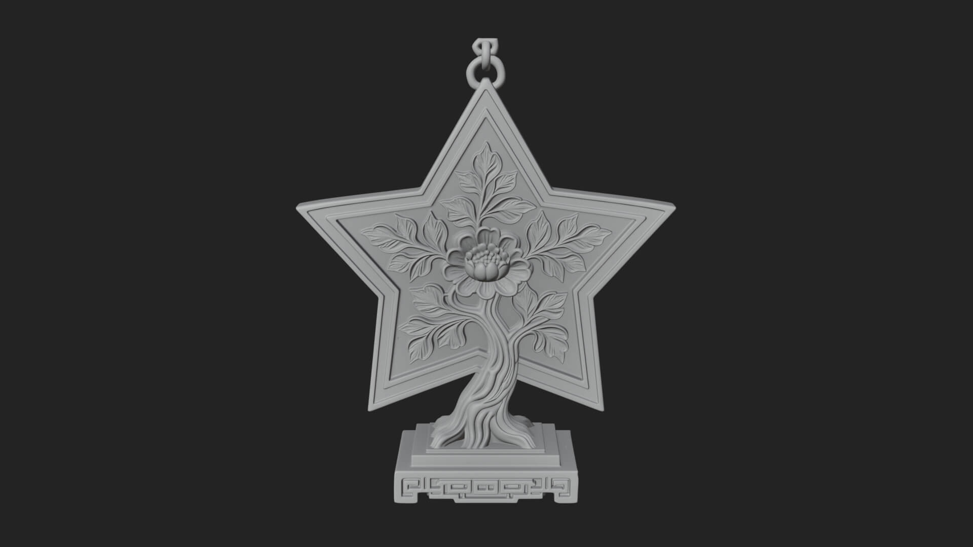 Star Framed Tree Ornament Design 2 3D Print Model 3D Model