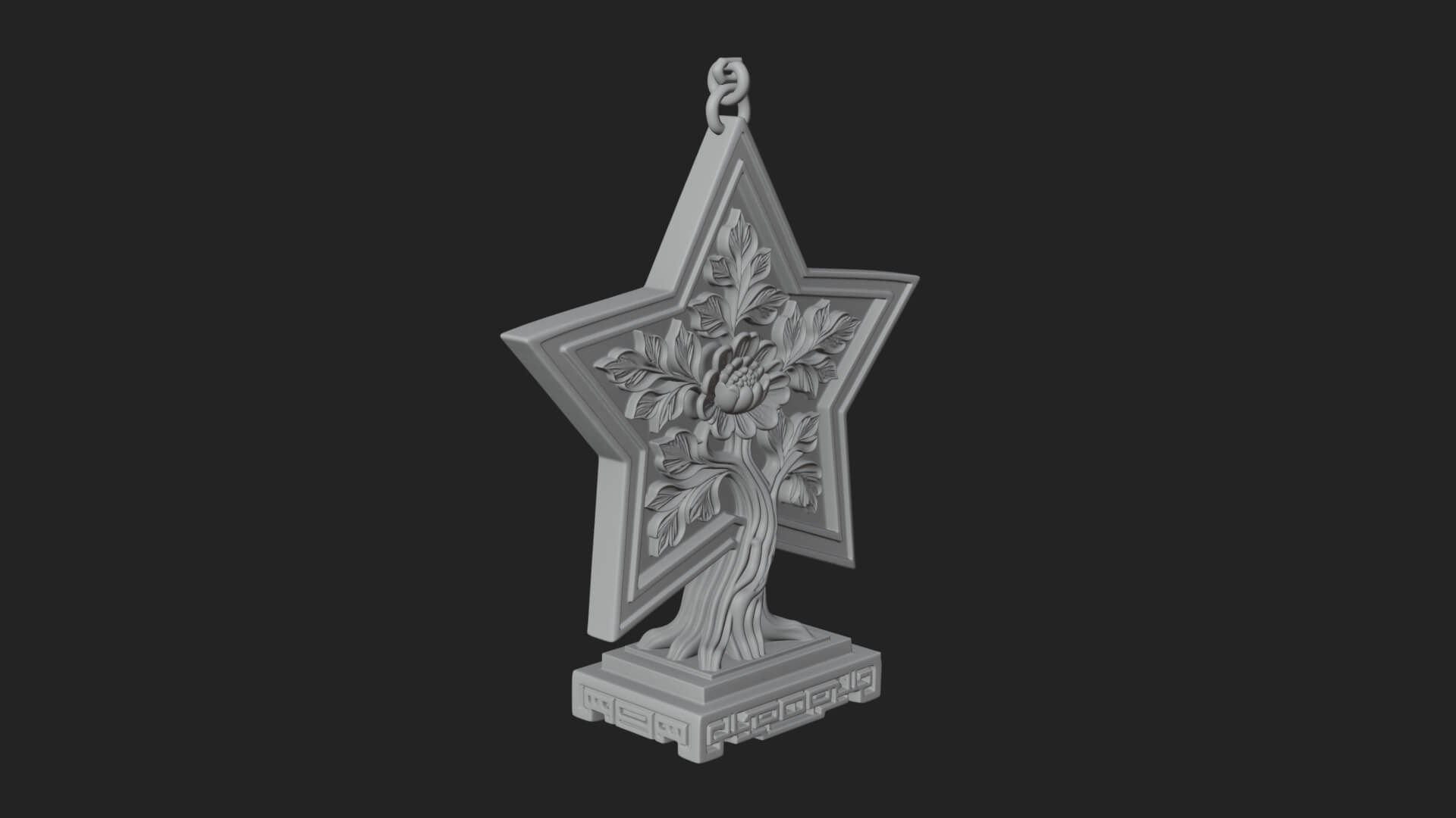 Star Framed Tree Ornament Design 2 3D Print Model 3D Model