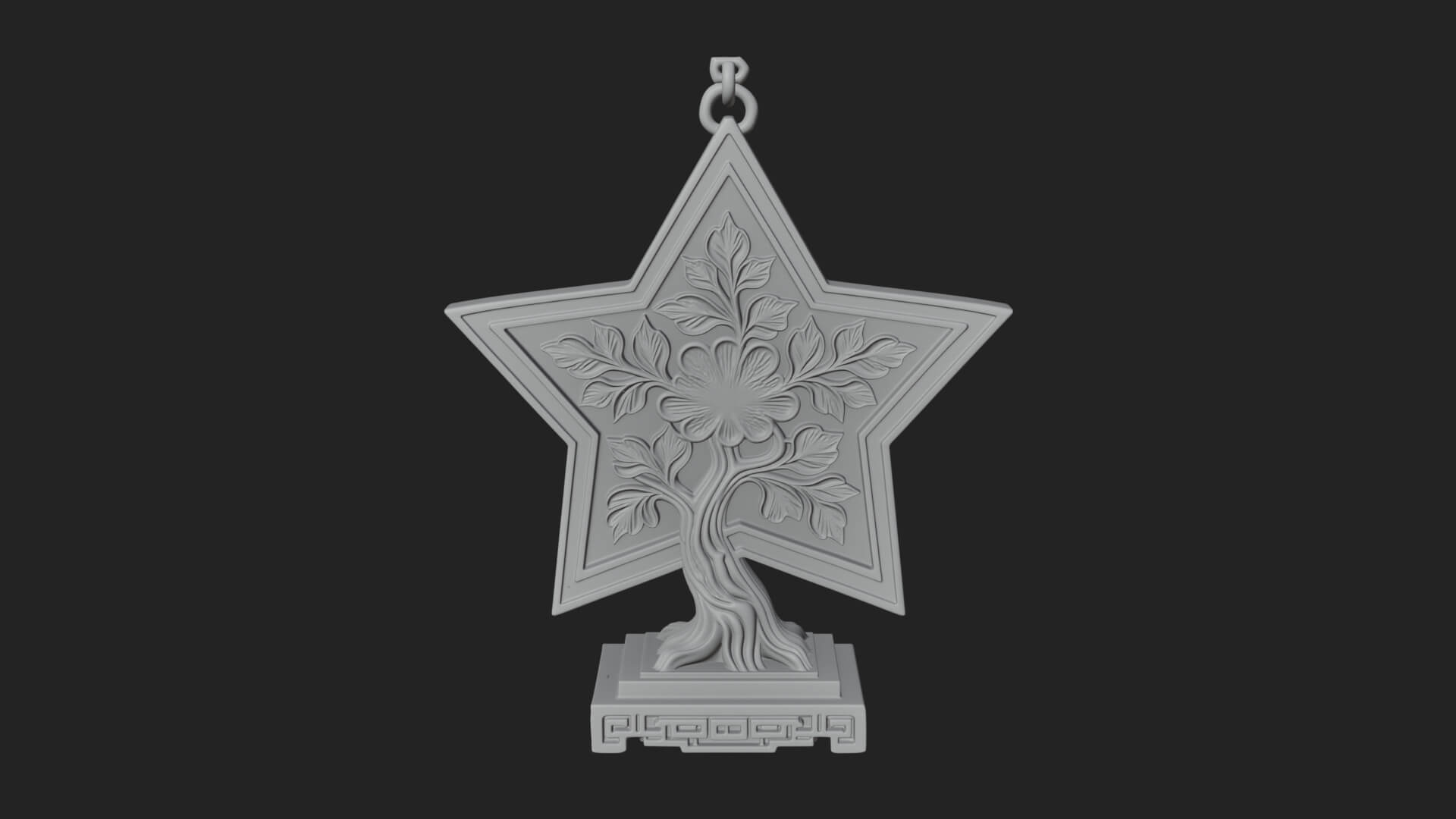 Star Framed Tree Ornament Design 2 3D Print Model 3D Model
