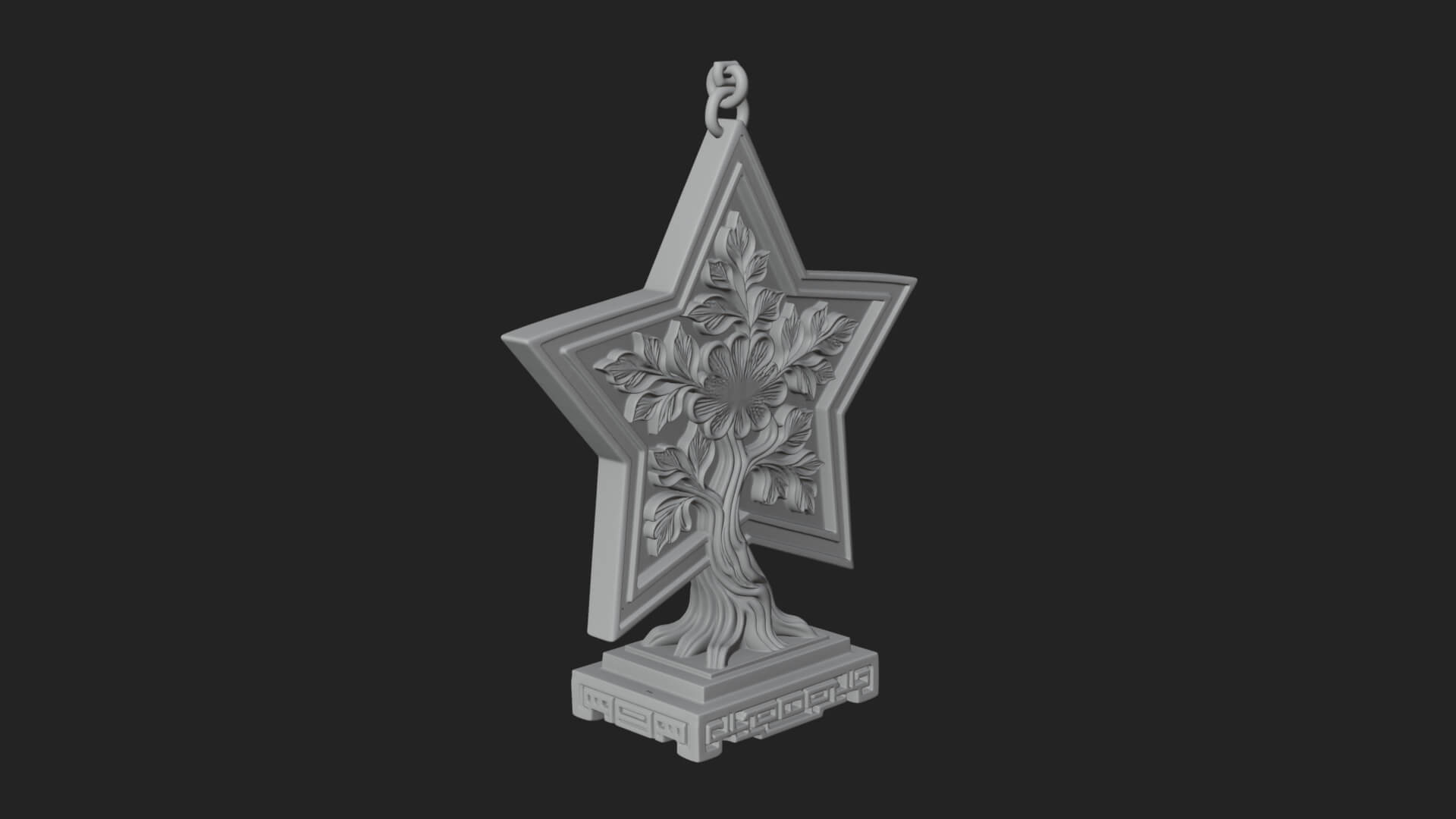 Star Framed Tree Ornament Design 2 3D Print Model 3D Model