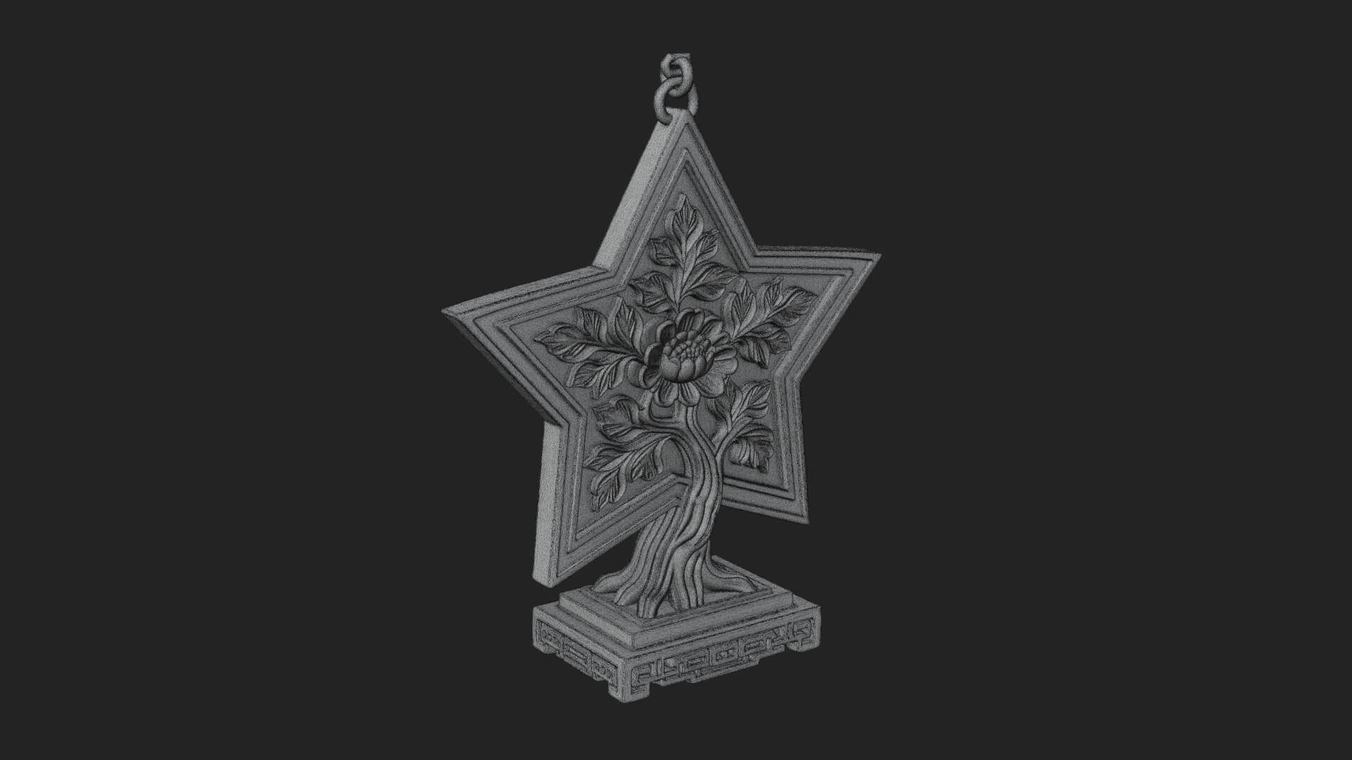 Star Framed Tree Ornament Design 2 3D Print Model 3D Model