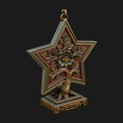 Star Framed Tree Ornament Design 2 3D Print Model