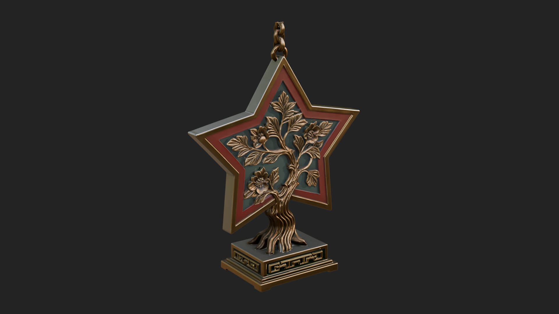 Star Framed Tree Ornament Design 3 3D Print Model 3D Model
