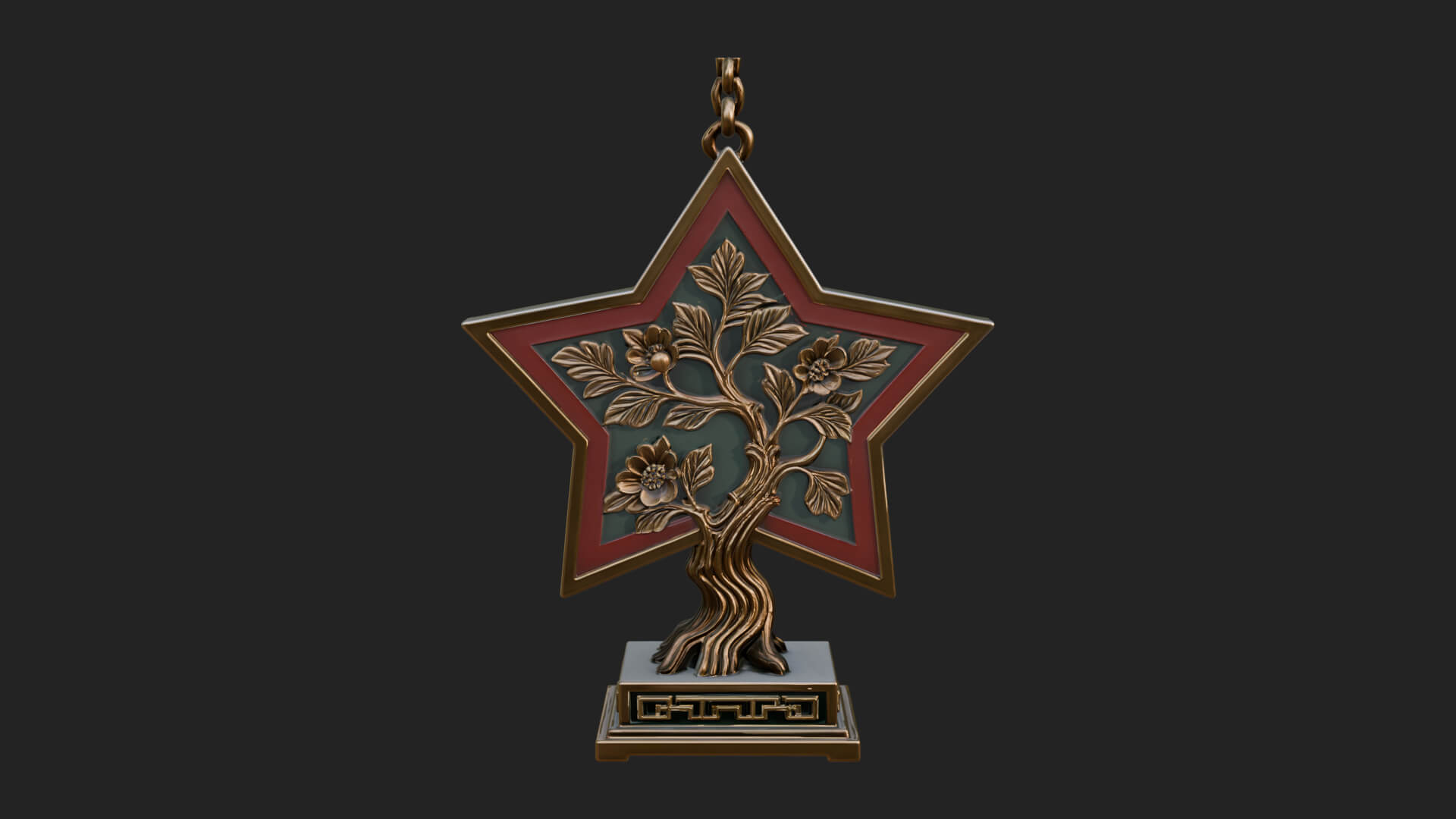 Star Framed Tree Ornament Design 3 3D Print Model 3D Model