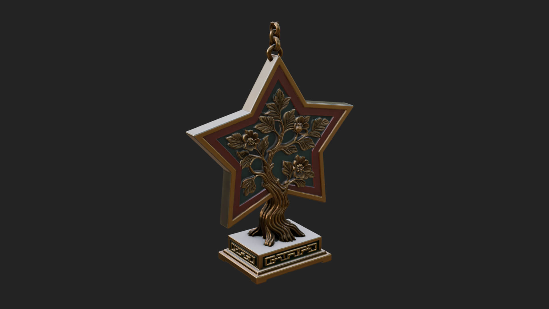 Star Framed Tree Ornament Design 3 3D Print Model 3D Model