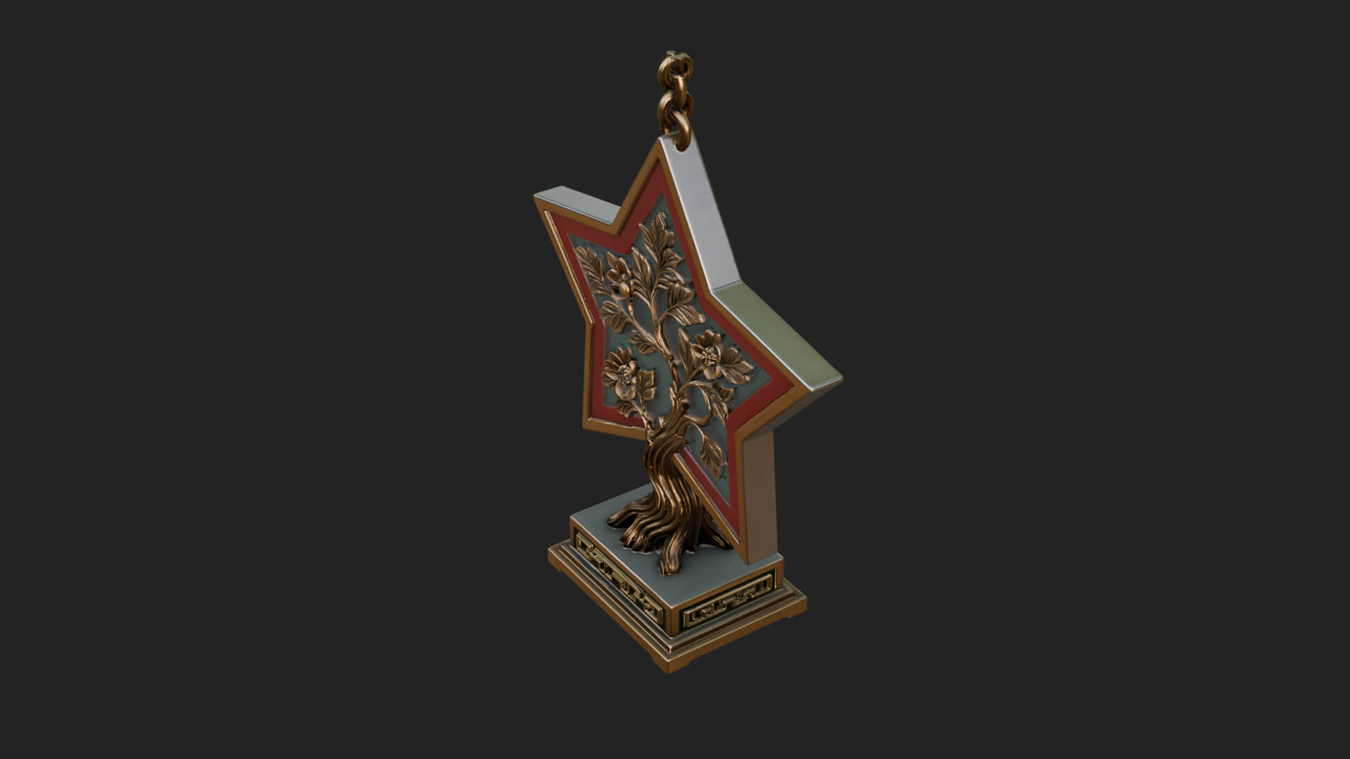 Star Framed Tree Ornament Design 3 3D Print Model 3D Model