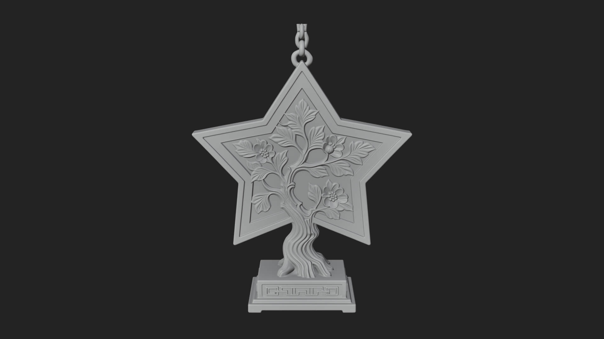 Star Framed Tree Ornament Design 3 3D Print Model 3D Model