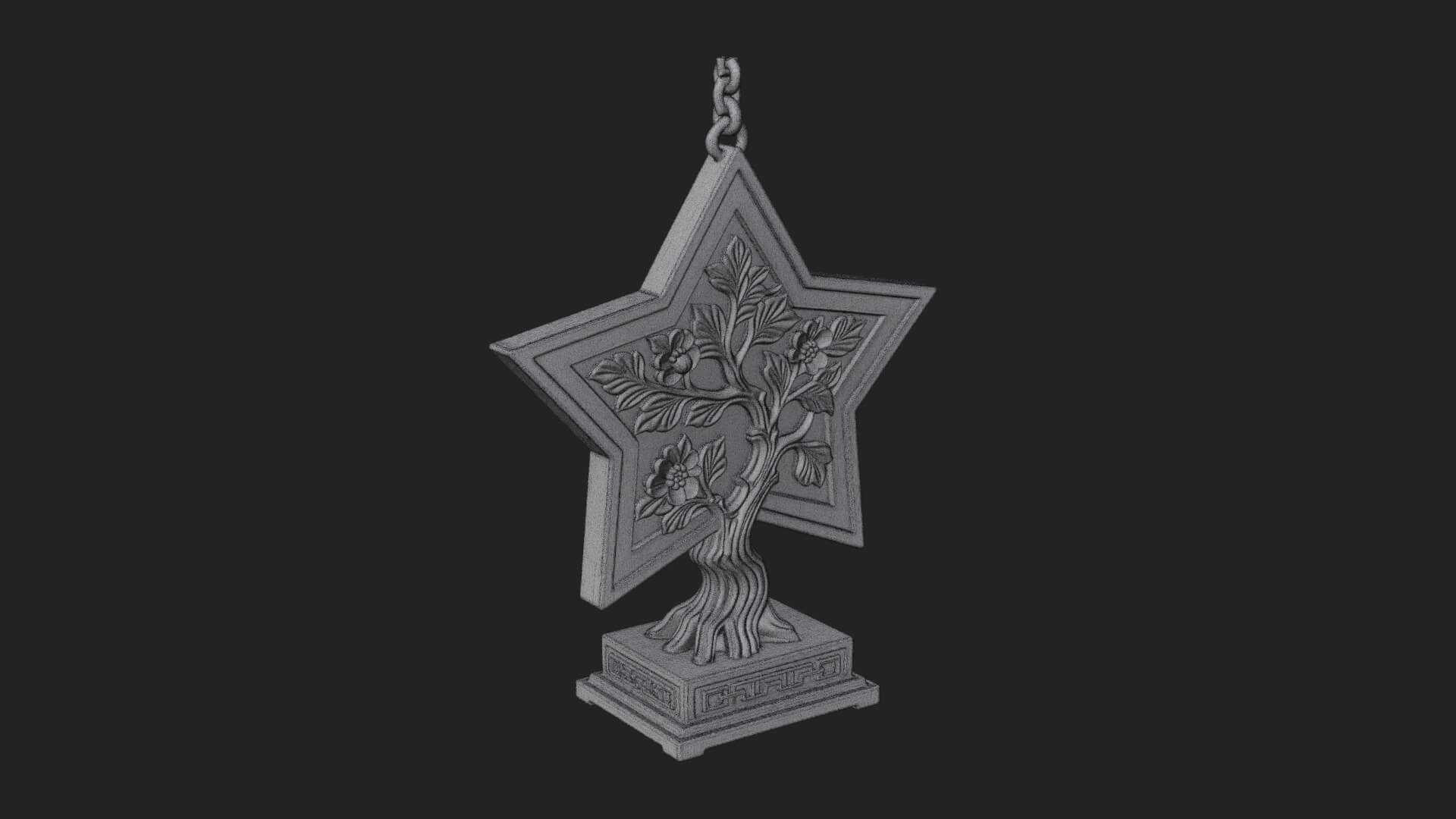 Star Framed Tree Ornament Design 3 3D Print Model 3D Model