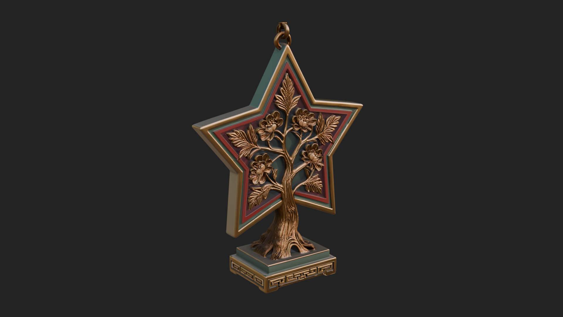 Star Framed Tree Ornament Design 4 3D Print Model 3D Model