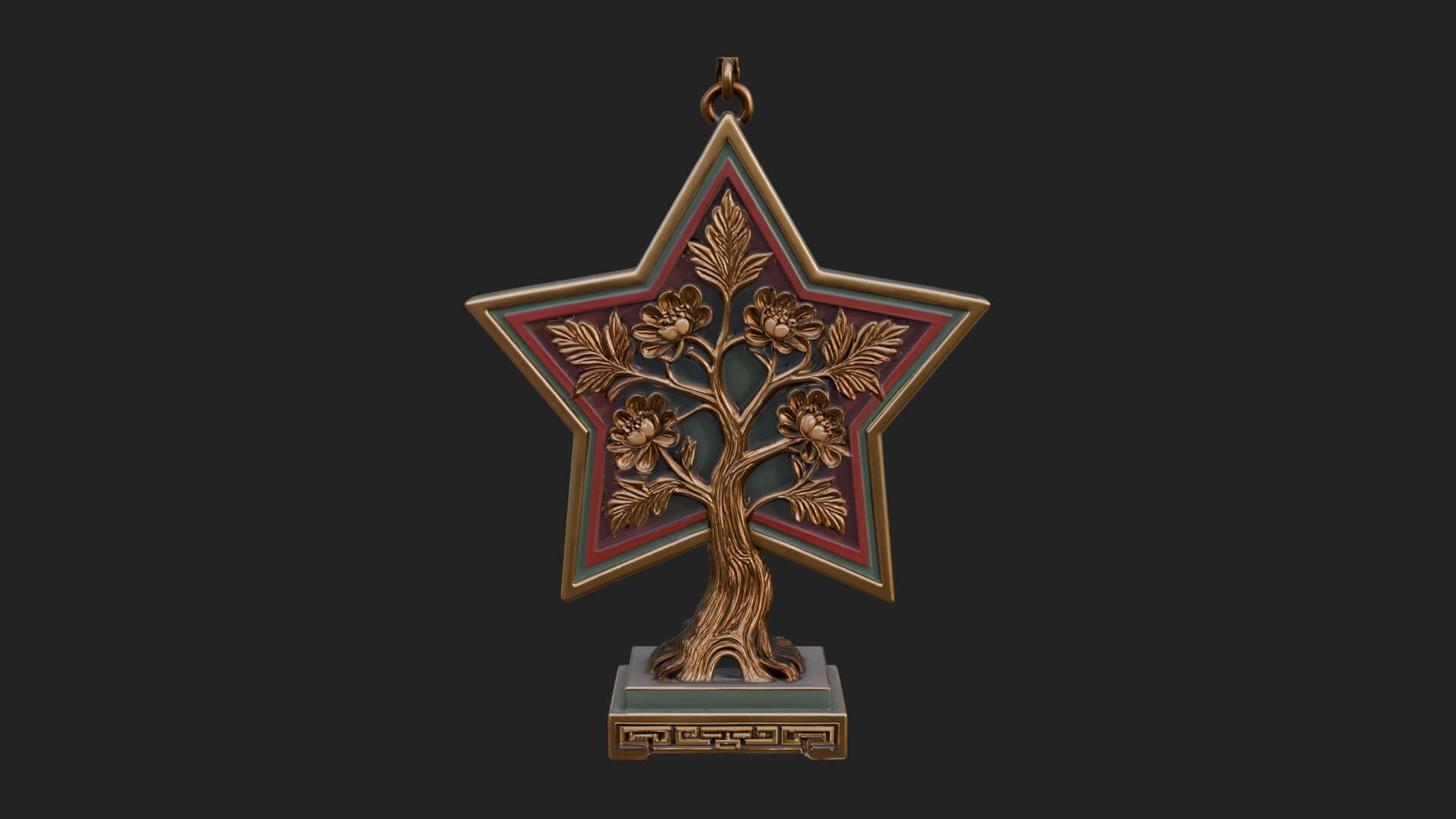 Star Framed Tree Ornament Design 4 3D Print Model 3D Model