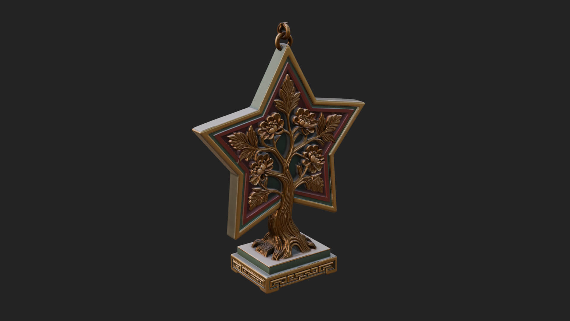 Star Framed Tree Ornament Design 4 3D Print Model 3D Model