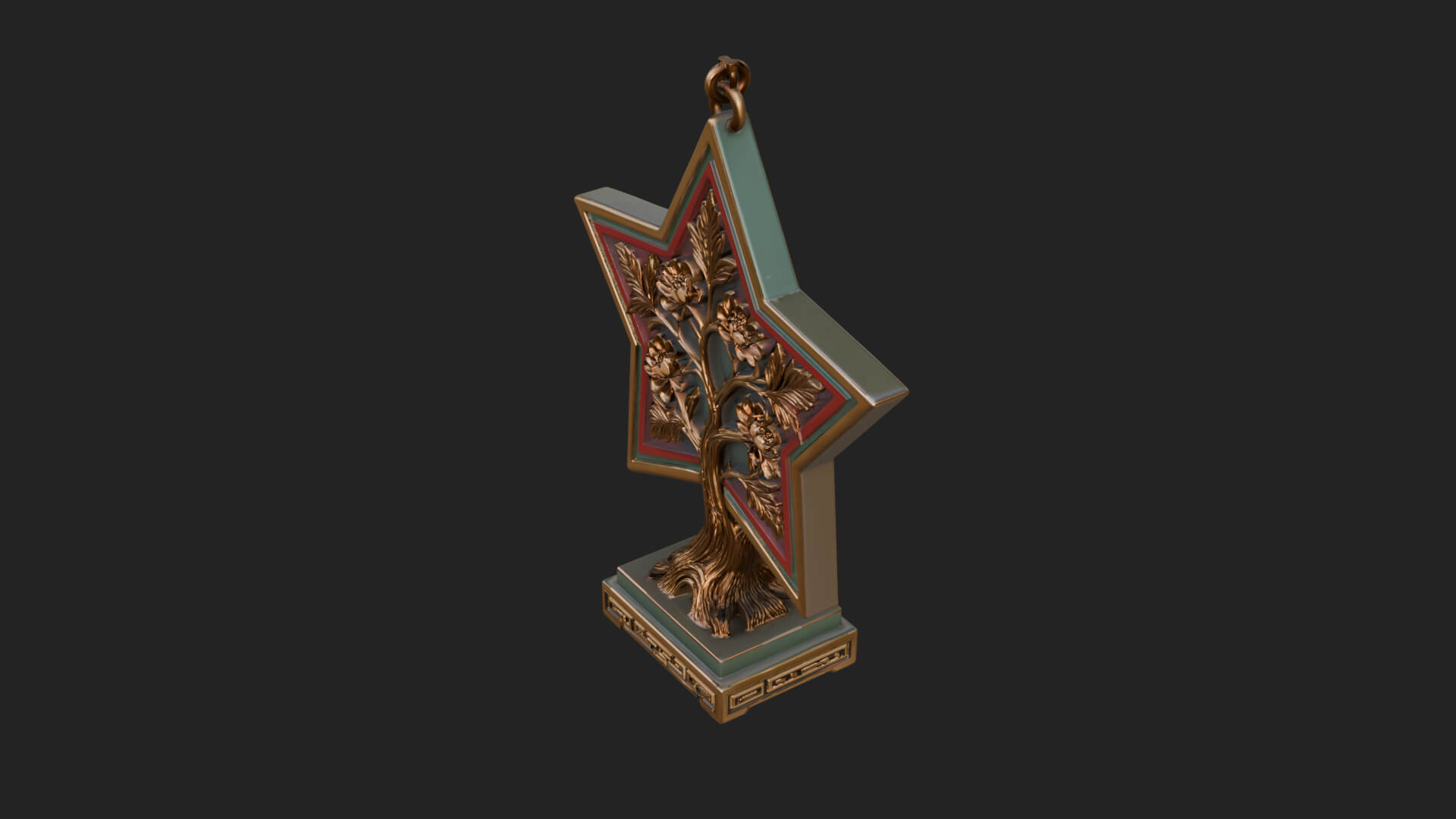 Star Framed Tree Ornament Design 4 3D Print Model 3D Model