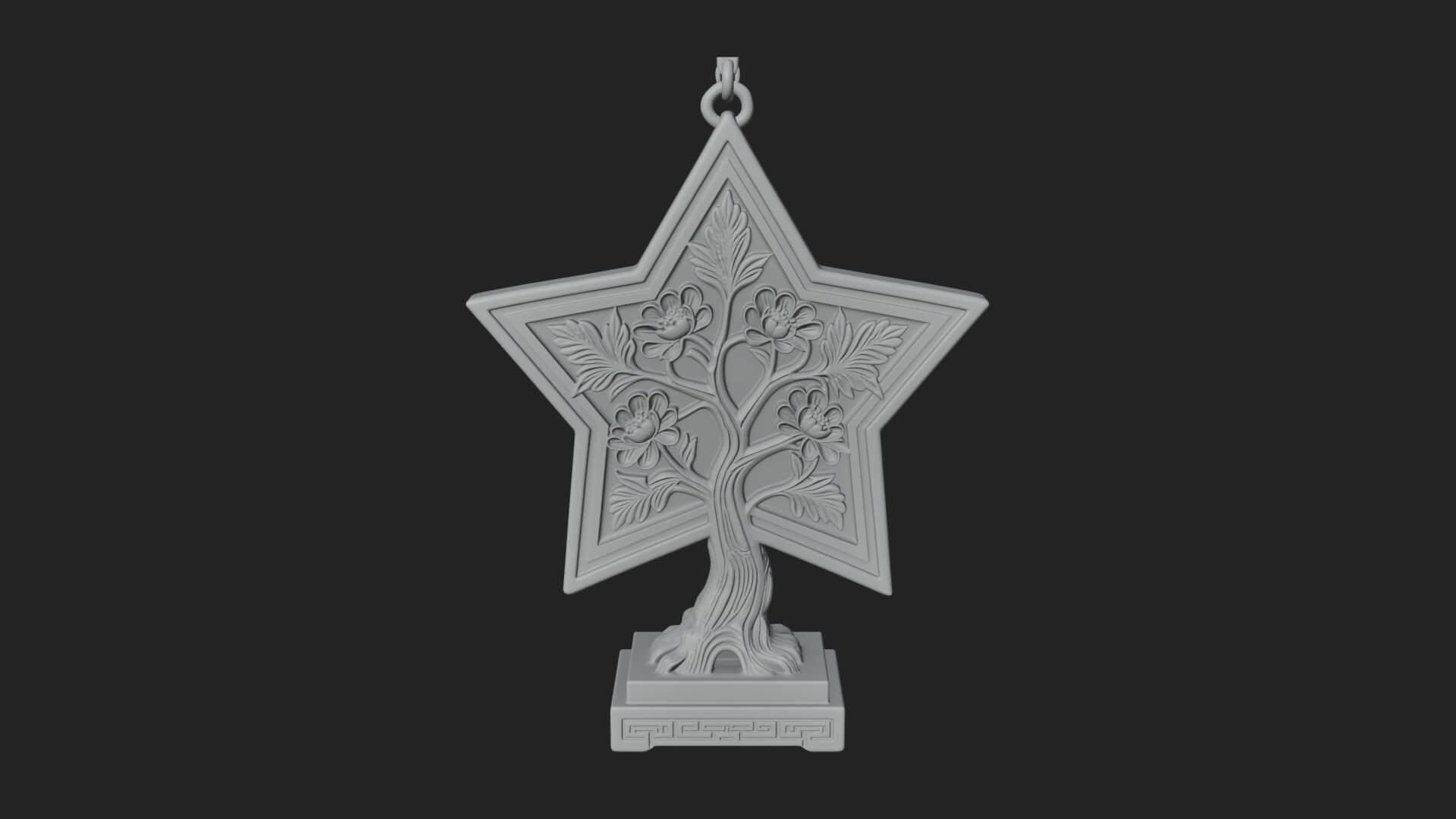 Star Framed Tree Ornament Design 4 3D Print Model 3D Model