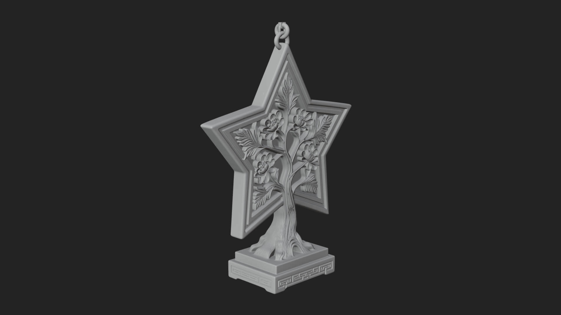 Star Framed Tree Ornament Design 4 3D Print Model 3D Model