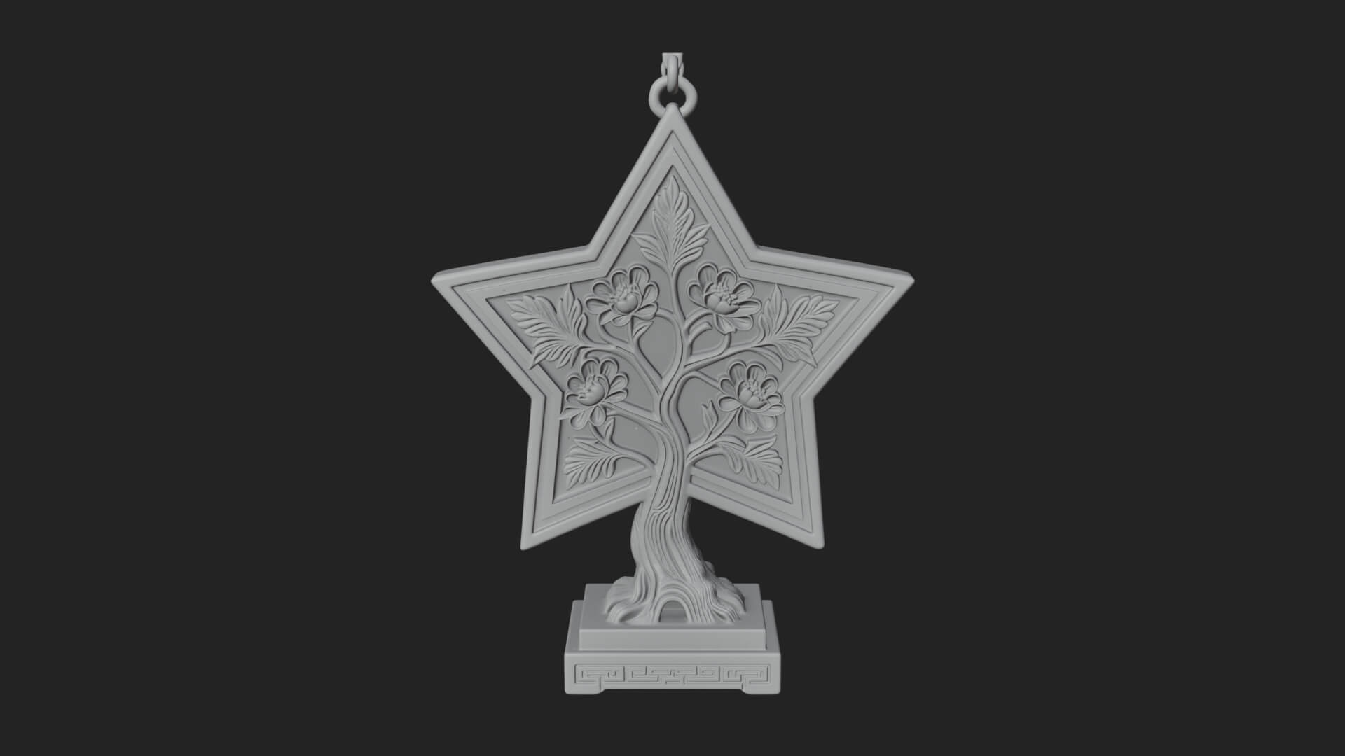 Star Framed Tree Ornament Design 4 3D Print Model 3D Model
