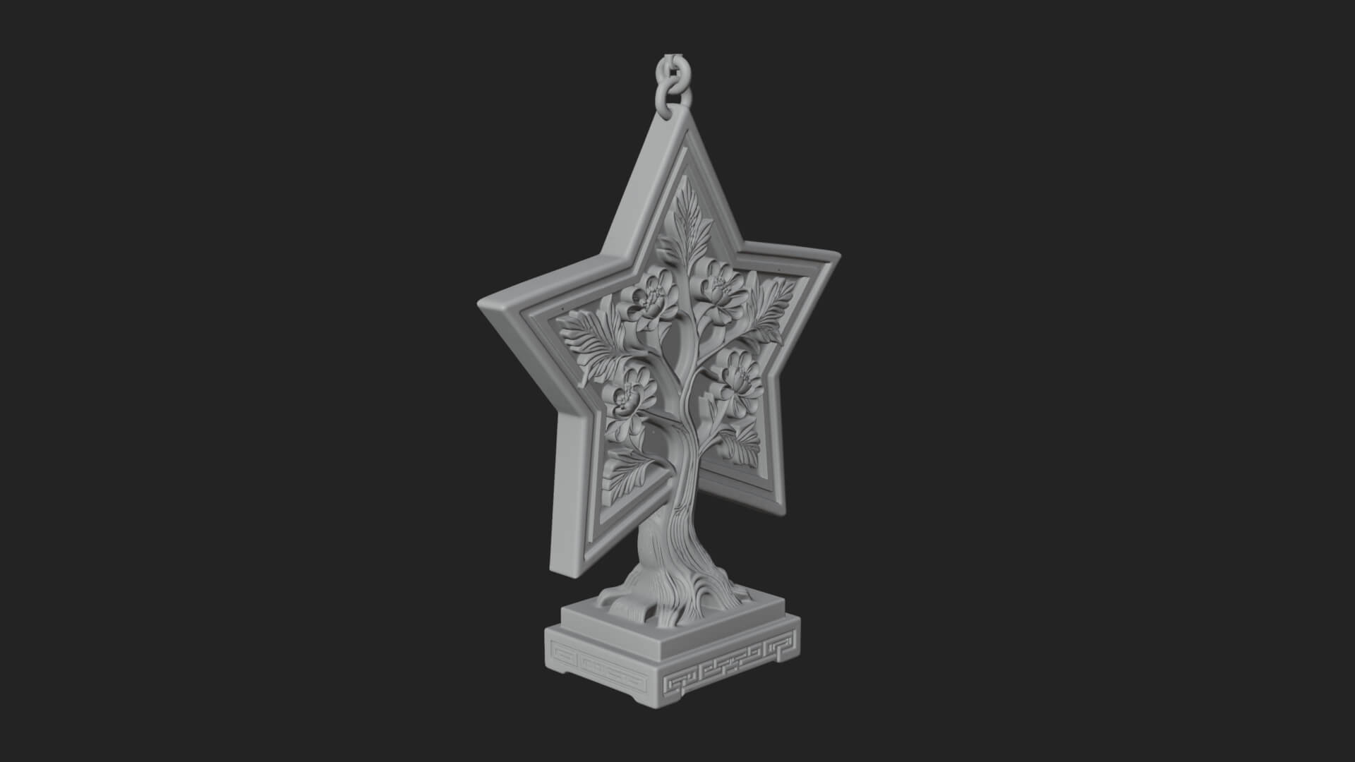 Star Framed Tree Ornament Design 4 3D Print Model 3D Model