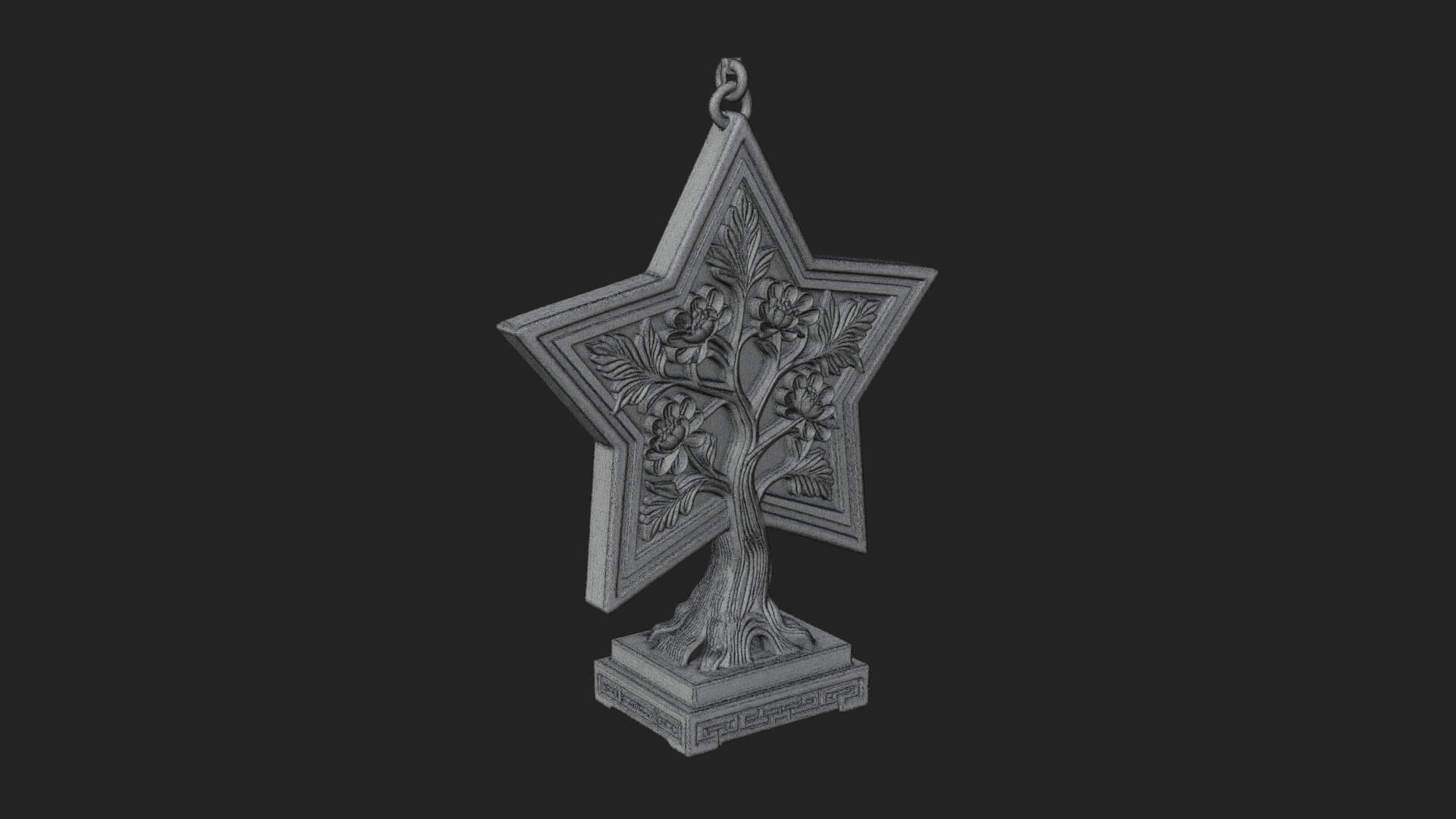 Star Framed Tree Ornament Design 4 3D Print Model 3D Model