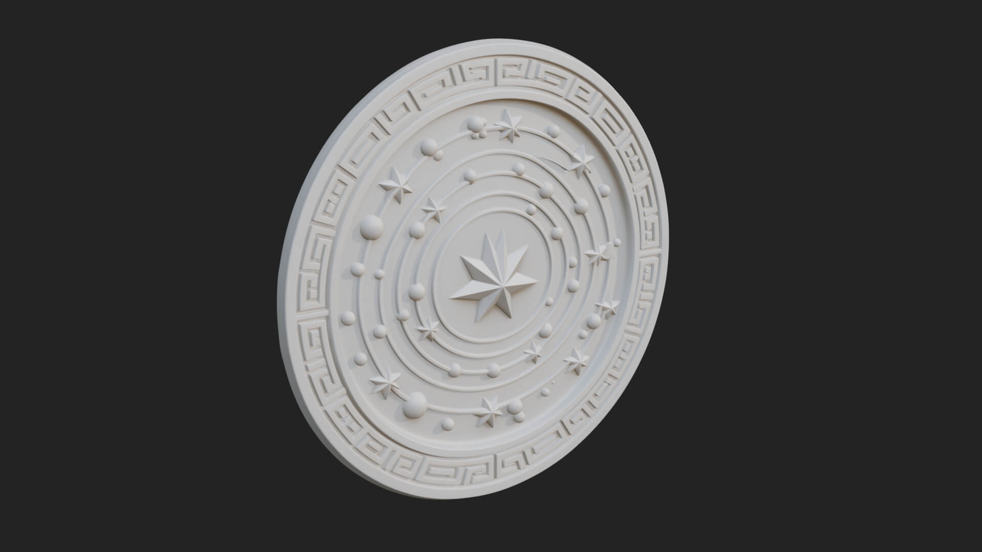 Star Orbit Disc Plaque Design 1 3D Print Model 3D Model