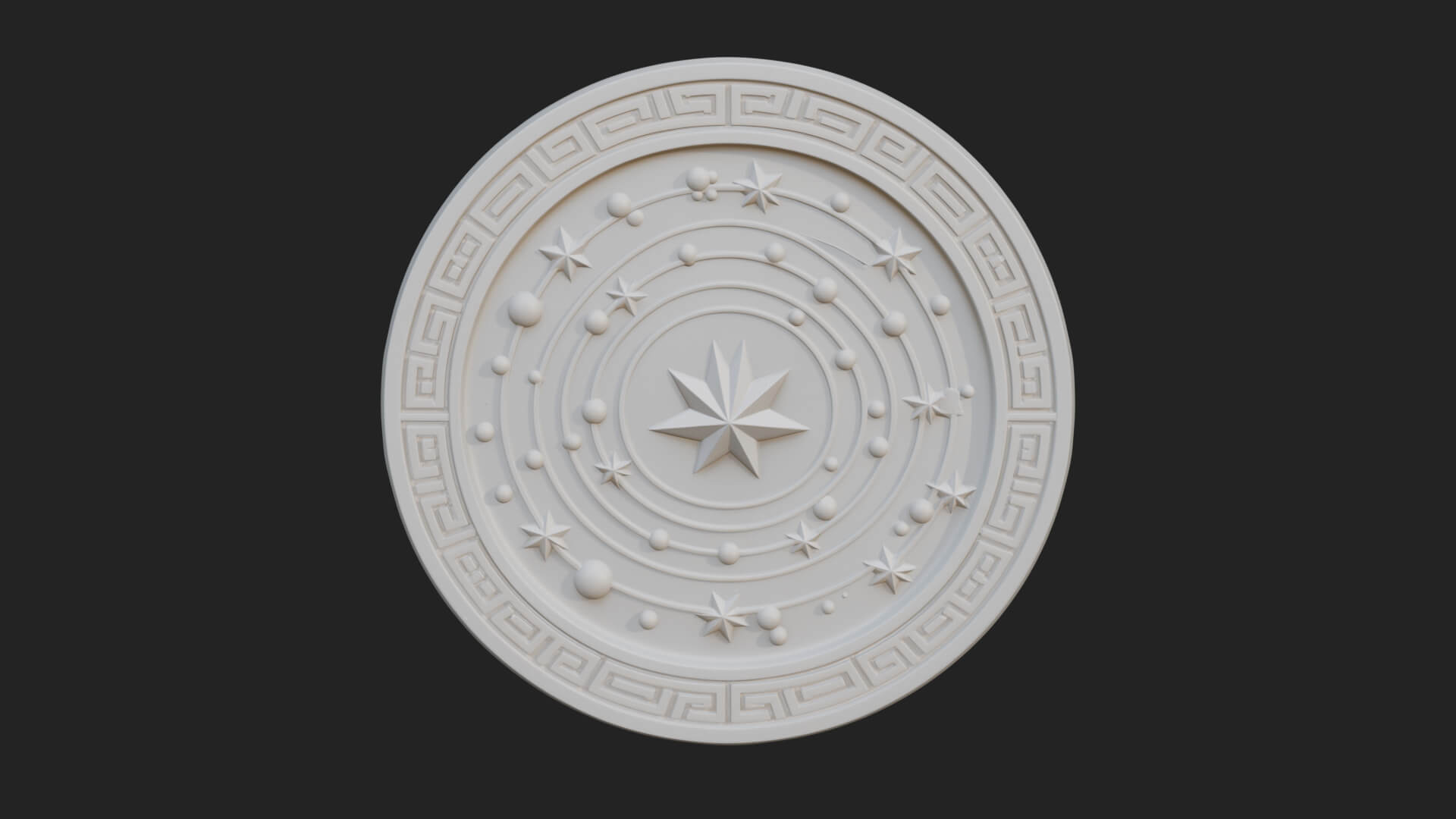 Star Orbit Disc Plaque Design 1 3D Print Model 3D Model
