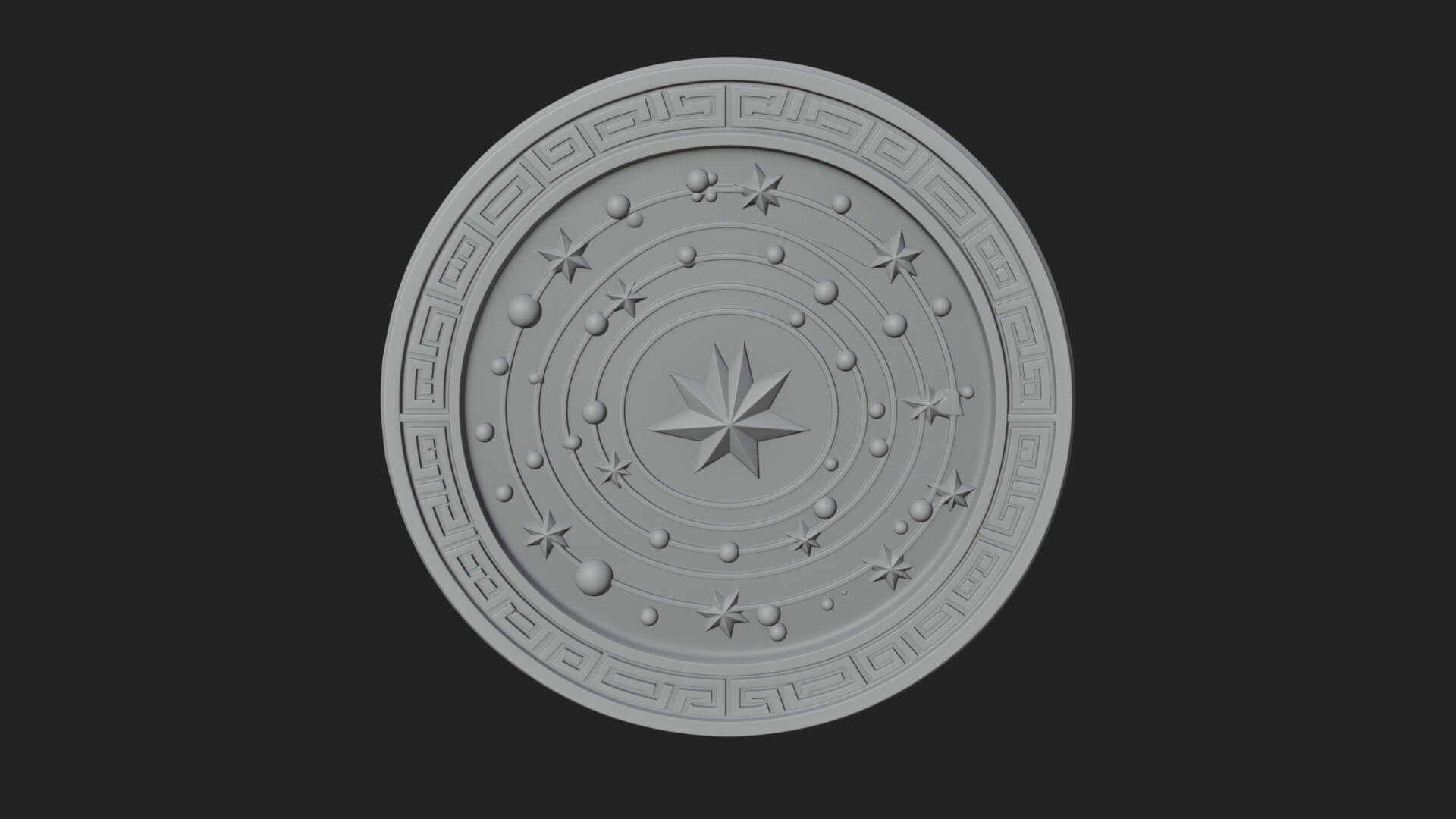 Star Orbit Disc Plaque Design 1 3D Print Model 3D Model