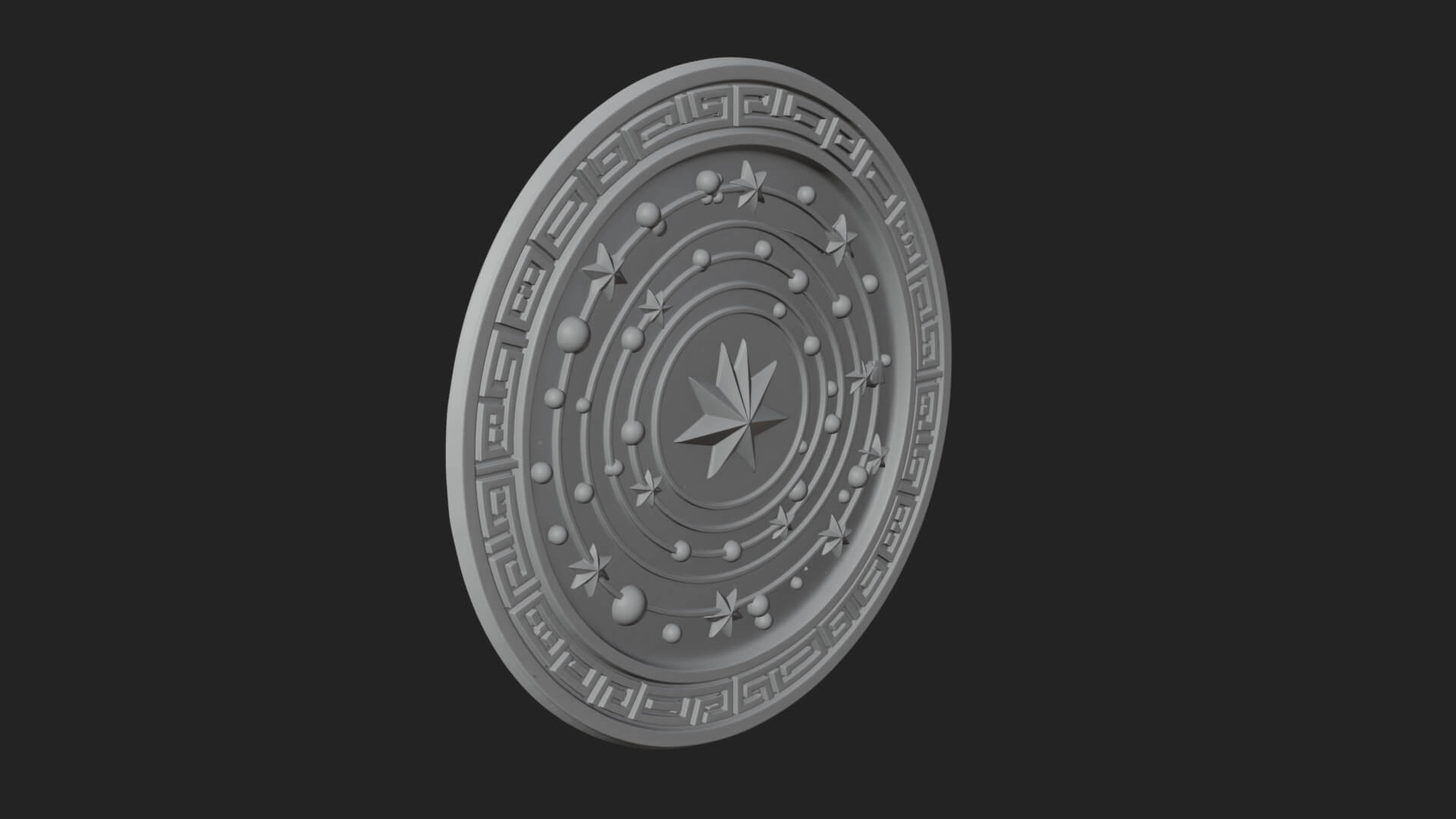 Star Orbit Disc Plaque Design 1 3D Print Model 3D Model