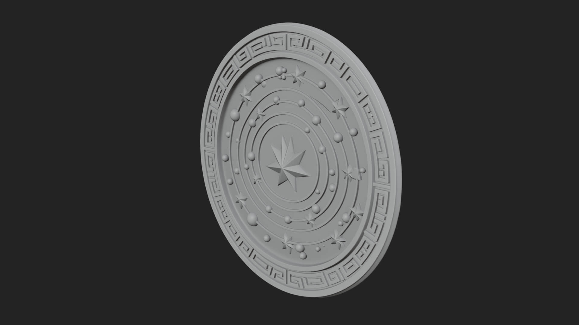Star Orbit Disc Plaque Design 1 3D Print Model 3D Model